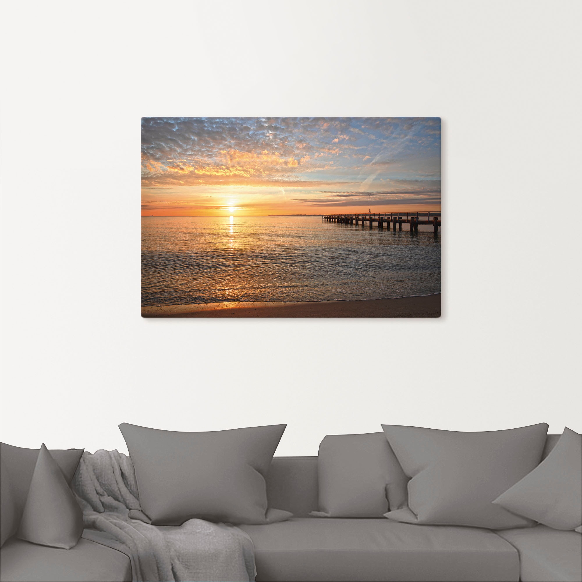 Artland Wandbild »Früh morgens an der Ostsee«, Bilder vom Sonnenuntergang & -aufgang, (1 St.), als Alubild, Outdoorbild, Leinwandbild, Poster, Wandaufkleber