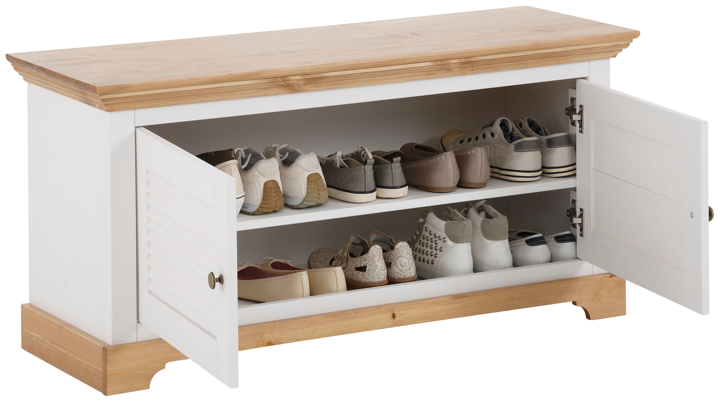 Home affaire Schuhbank »Ayanna«, Sitzbank aus massiver Kiefer, FSC®, Breite 110 cm, Sitzhöhe 53 cm