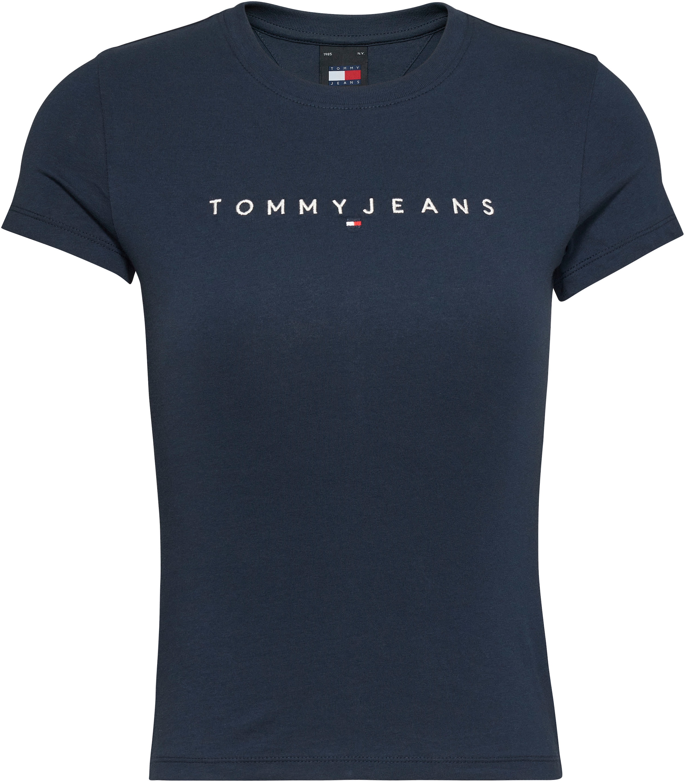 Tommy Jeans T-Shirt »Slim Tee Linear Logo Shirt«, mit Logostickerei