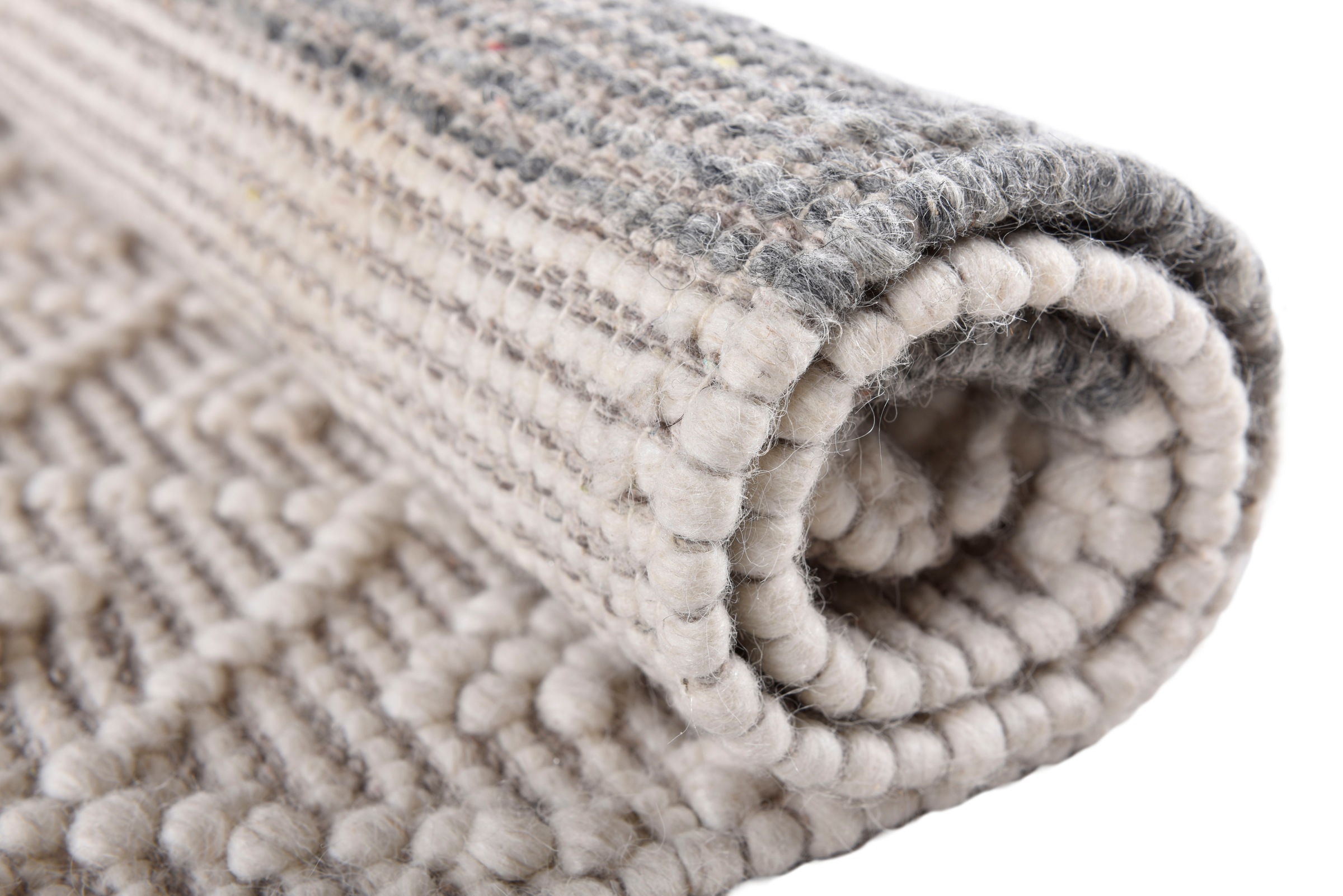 THEKO Wollteppich »Visby - 915« rechteckig 10 mm Höhe reine Wolle, handgewebt, Scandi Design, mit Fransen