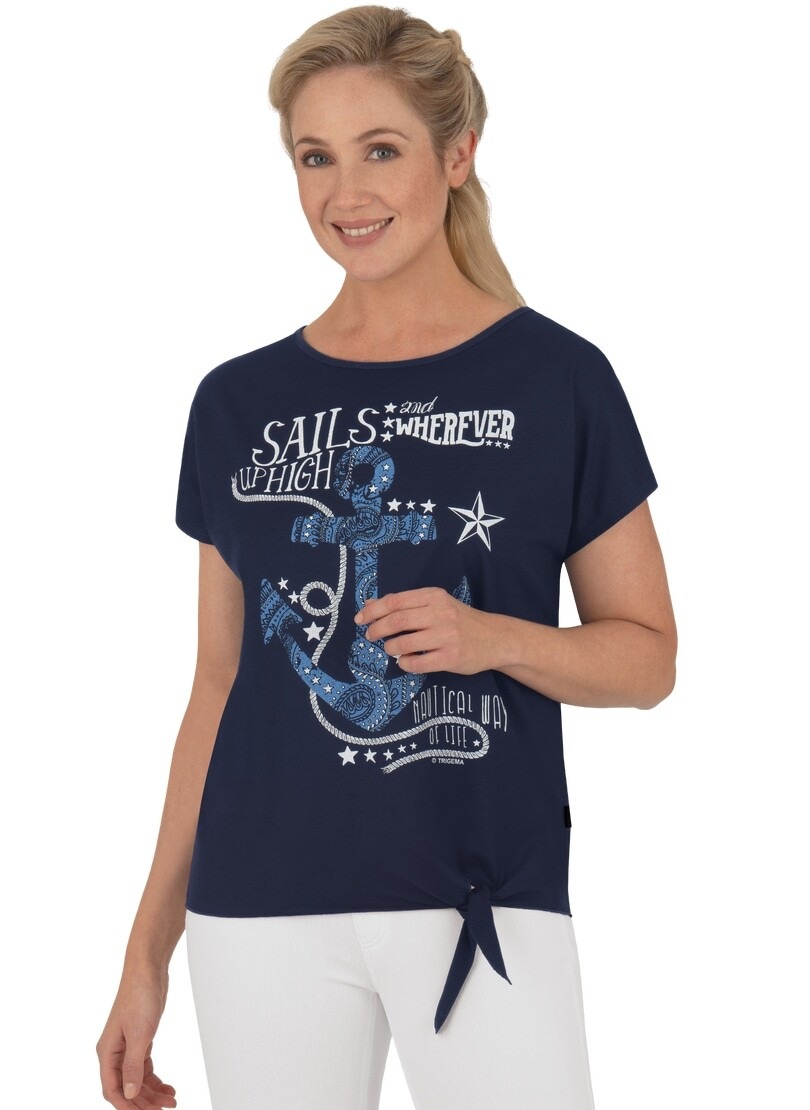 Trigema T-Shirt »TRIGEMA T-Shirt mit maritimem Druckmotiv«