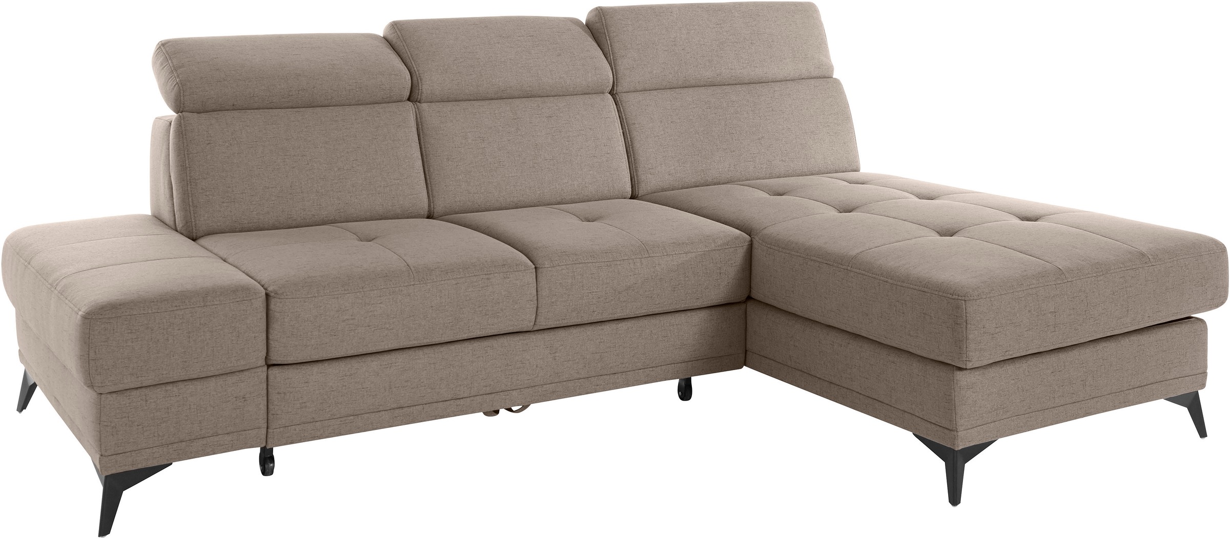 INOSIGN Ecksofa »Cardiz L-Form«, inkl.Kopfteilverstellung und Federkern wahlweise mit Bettfunktion