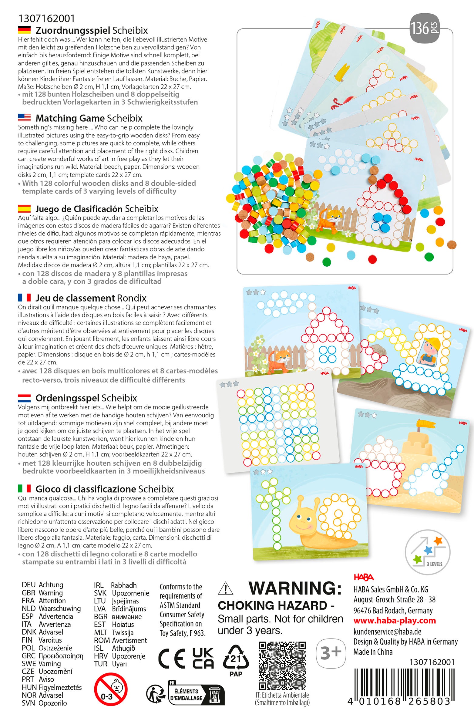 Haba Lernspielzeug »Zuordnungsspiel Scheibix«