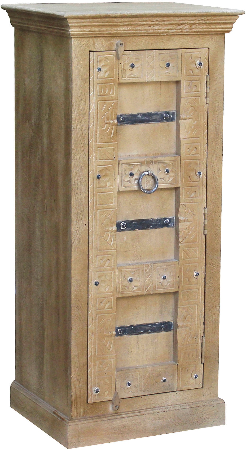 SIT Highboard »Daipur Kommode«, geschnitzte Verzierungen, schmale Kommode mit 1 Tür