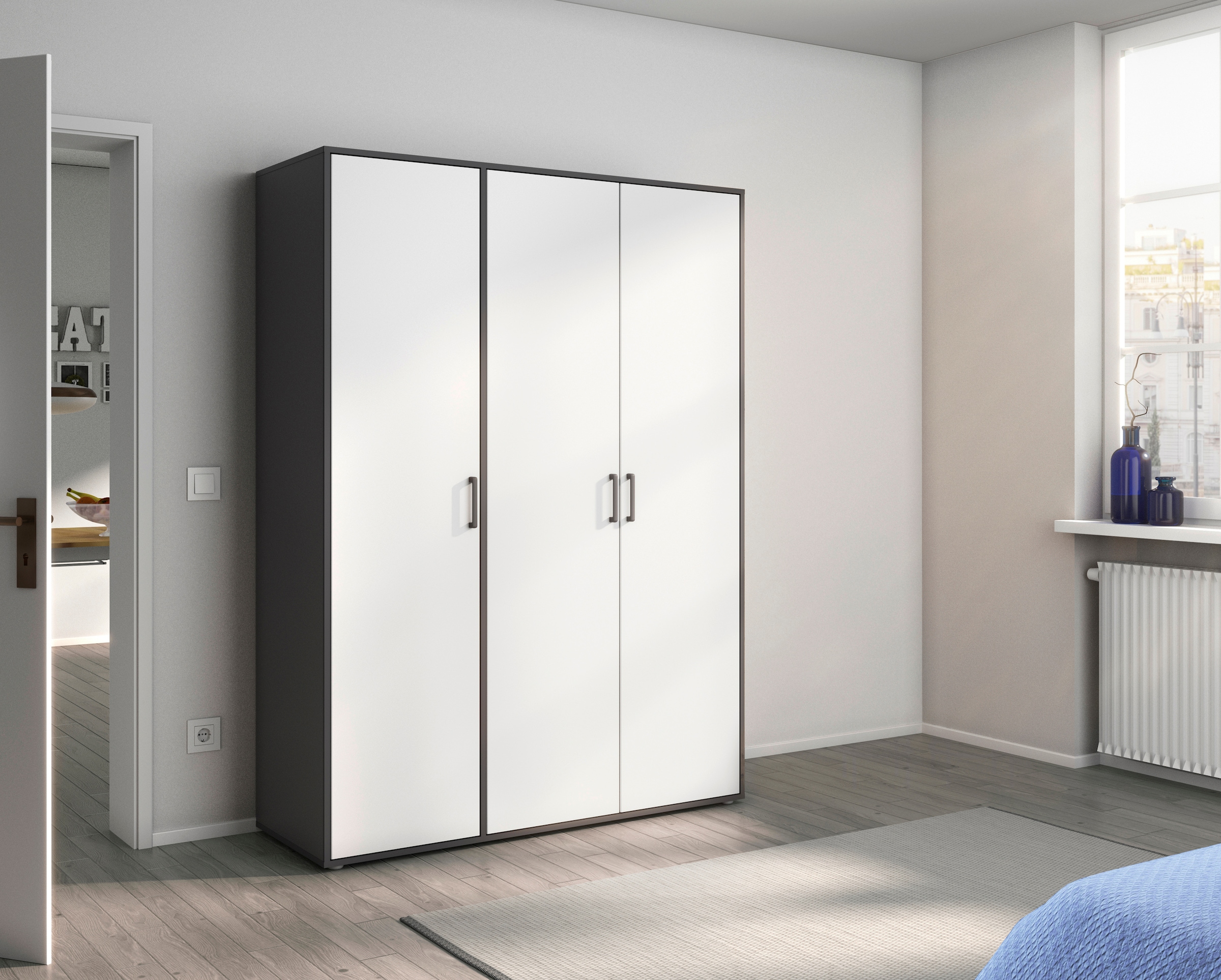 rauch Kleiderschrank »VOYAGER Otto´s Choice Garderobe Wäscheschrank TOPSELLER Schlafzimmer«, (in 3 verschiedenen Ausstattungen BASIC/CLASSIC/PREMIUM), Schrank mit modernen Griffen in viel Stauraum MADE IN GERMANY
