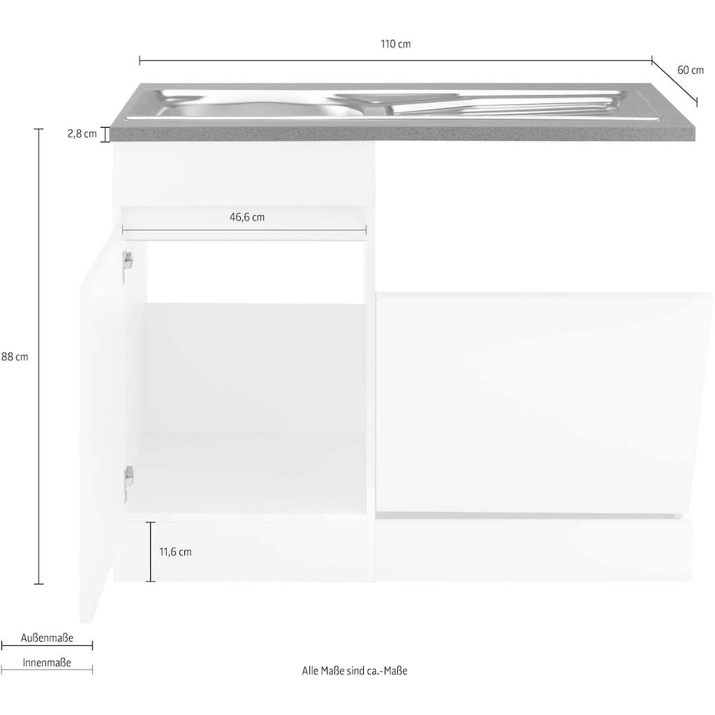 OPTIFIT Spülenschrank »Roth«, Breite 110 cm