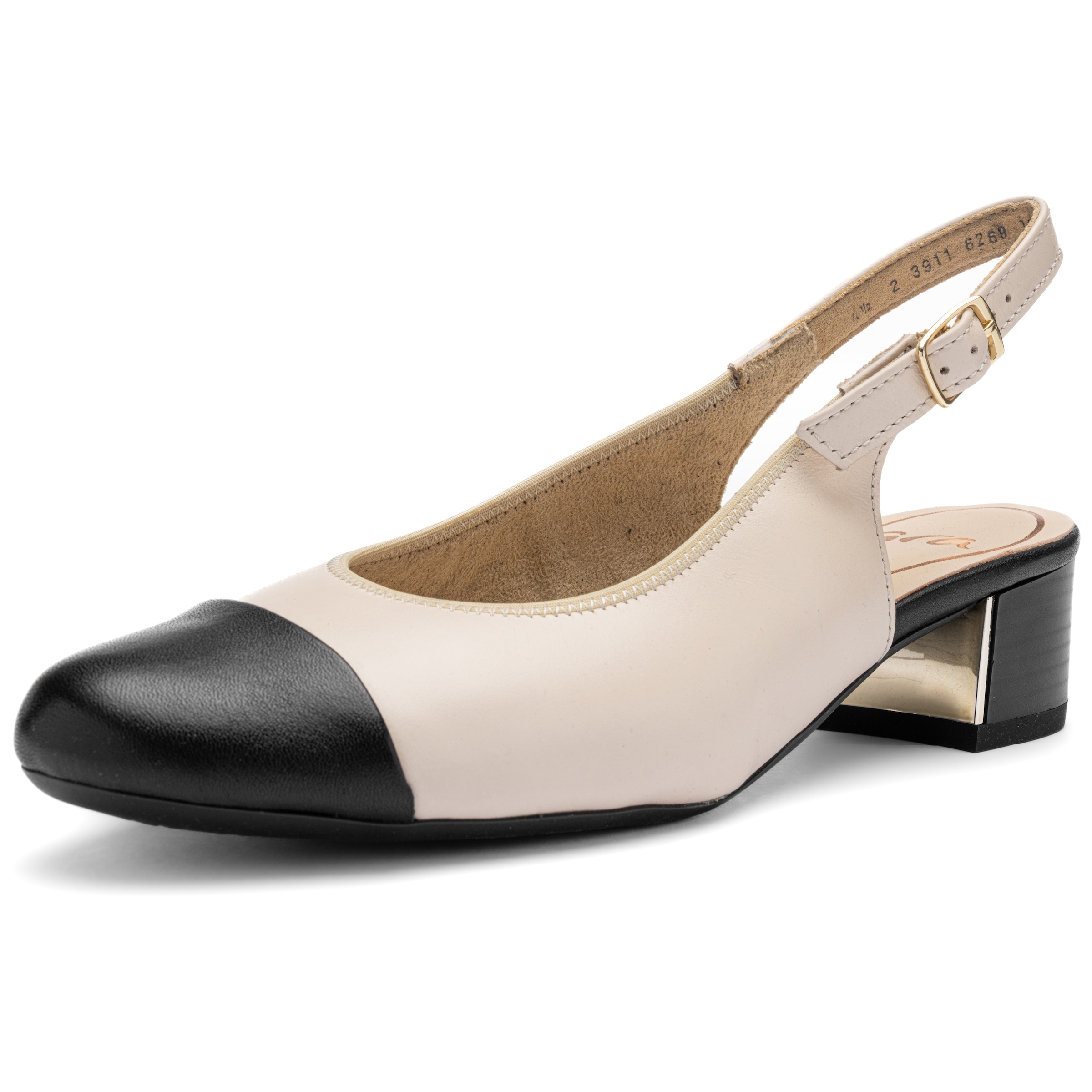 Ara Slingpumps »NIZZA«  Blockabsatz, Festtagsschuh, Abendschuh, Kontrastbesatz