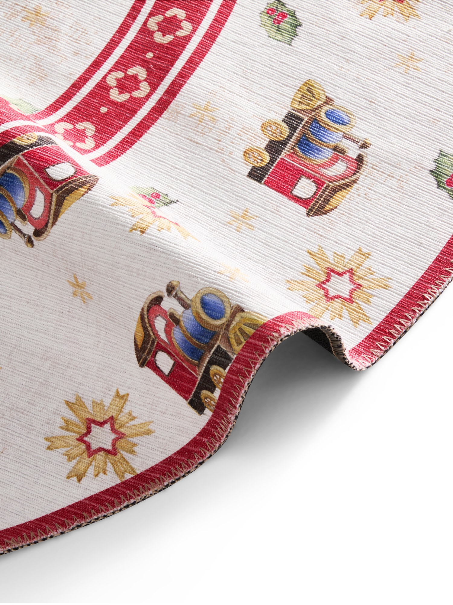 Villeroy & Boch Teppich »Toy's Delight Limited Edition Santa Claus«, rund, 3 mm Höhe, Limited Edition, Weihnachten, Wohnzimmer, Baumrock, Waschbar, Rund