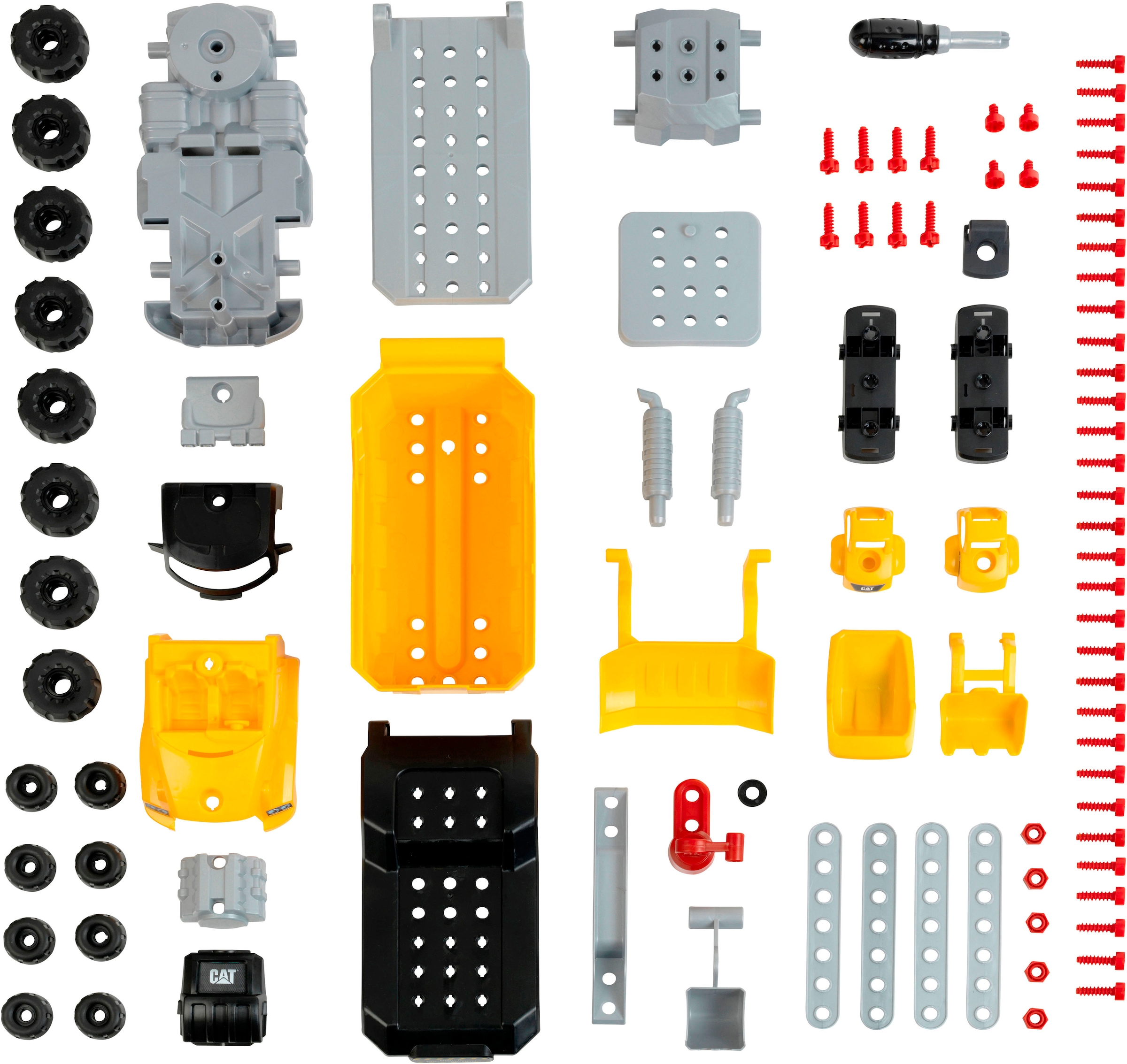 Klein Spielzeug-LKW »Cat® - Schraubtruck Set 4in1«, (Set, 96 tlg.)