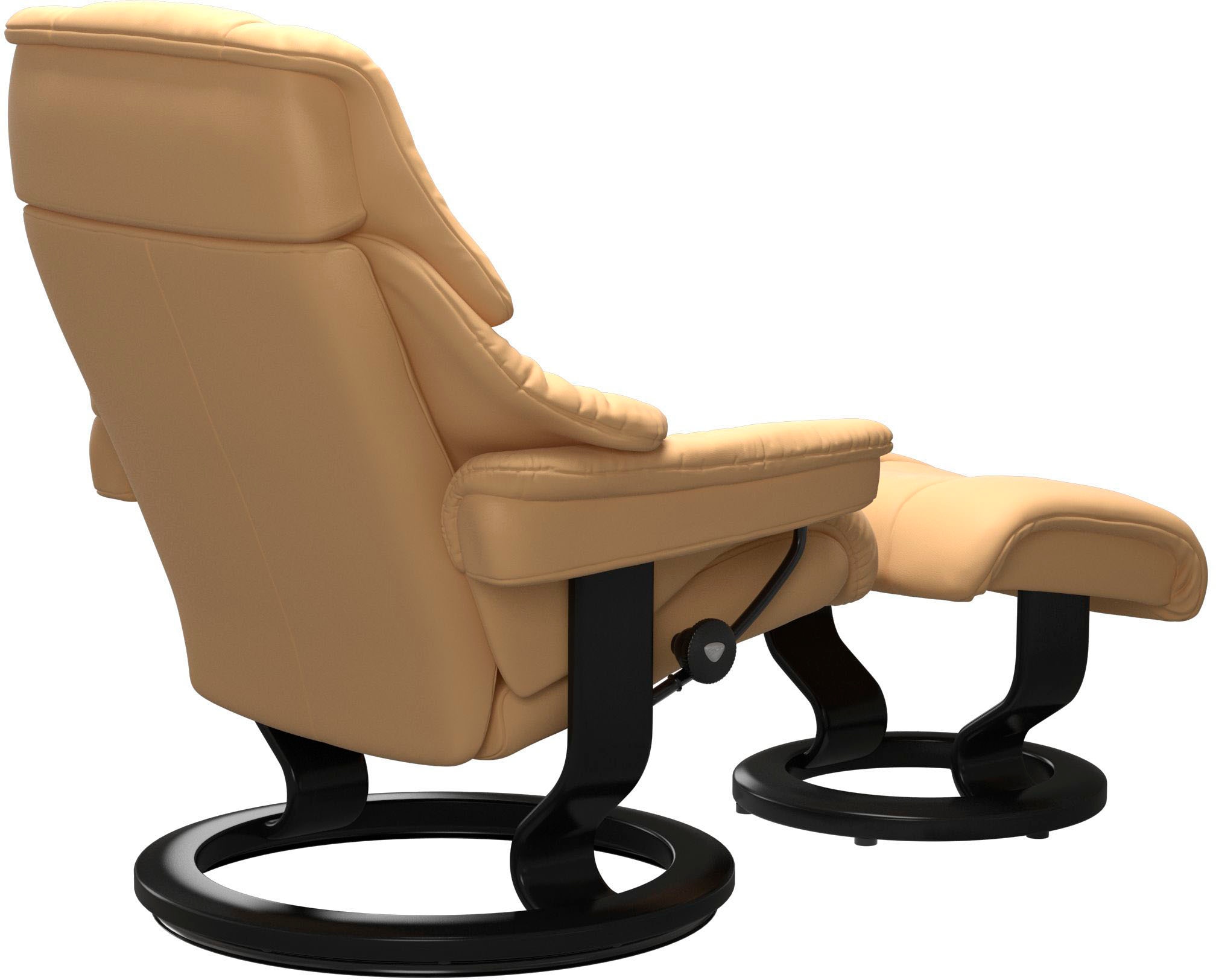 Stressless® Relaxsessel »Reno« Set, Relaxsessel mit Hocker,  mit Hocker, mit Classic Base, Größe S, M & L, Gestell Schwarz