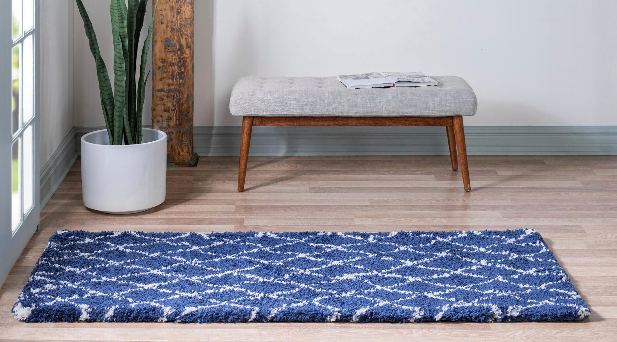Myflair Möbel & Accessoires Hochflor-Läufer »Temara Shag Lagerräumung«, rechteckig, 51 mm Höhe, Teppich-Läufer, gewebt, Rauten Design, weich & kuschelig