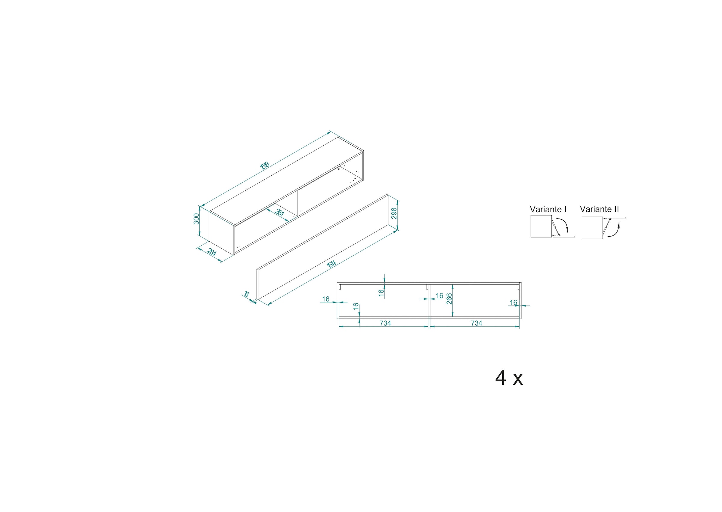 INOSIGN Wohnwand »LARGO«, (Set, 4 St.), Klappen mit Push to open-Funktion