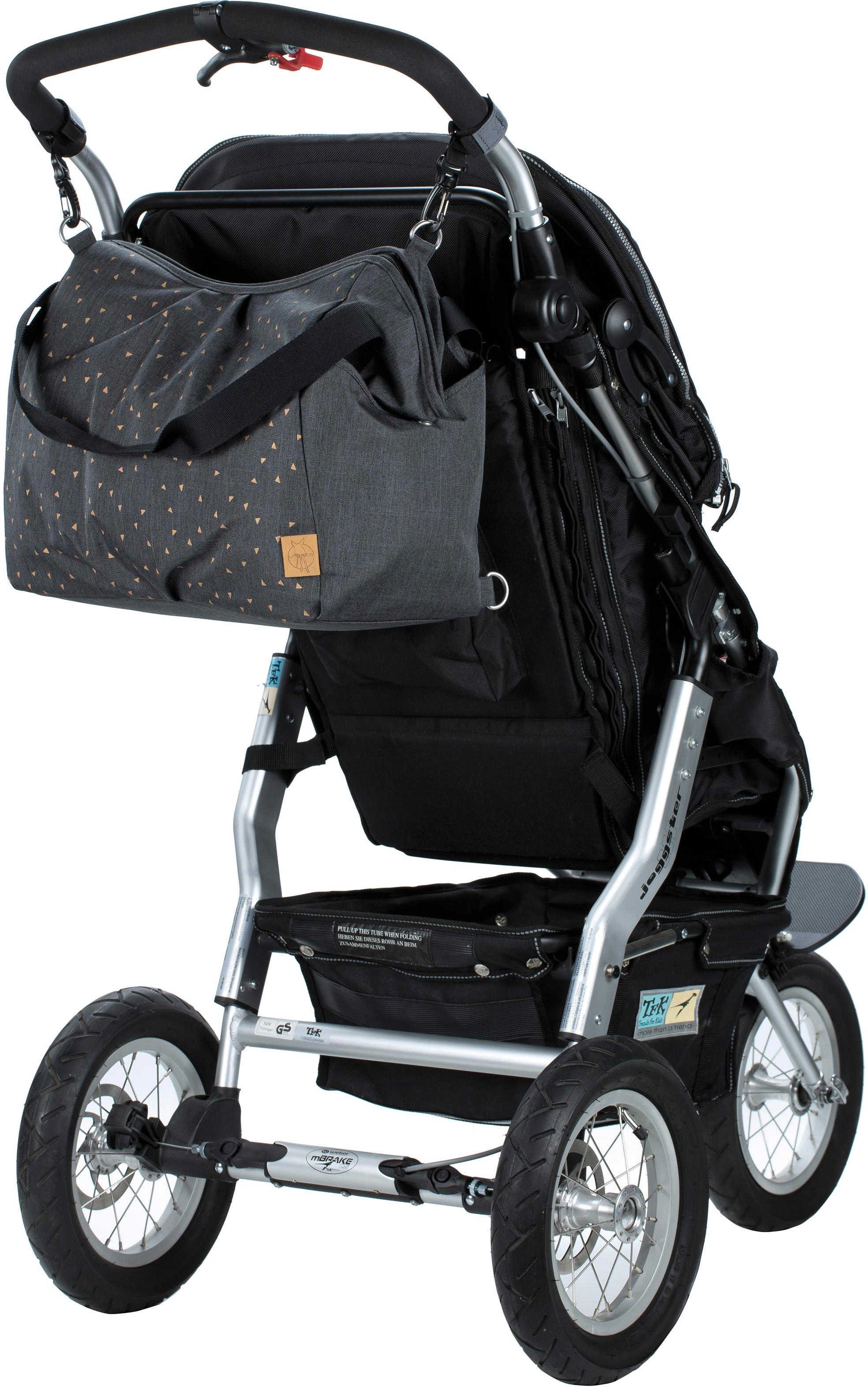 LÄSSIG Wickeltasche »Casual, Twin Bag Triangle, Dark Grey«, mit Rucksackfunktion und Wickelunterlage; PETA-approved vegan