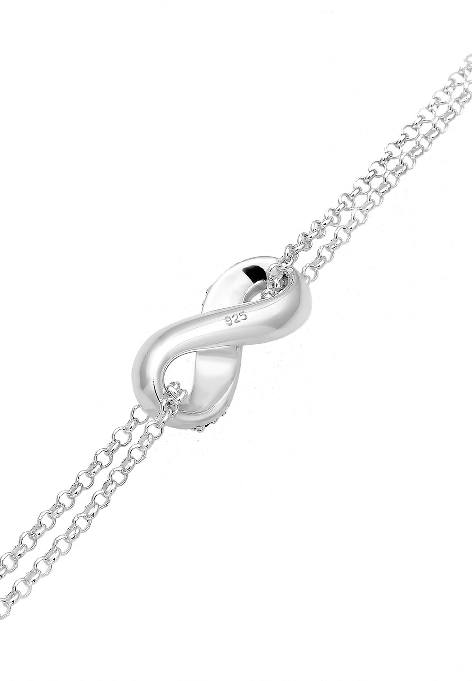Elli DIAMONDS Armkette »Armband Infinity Diamant Schwarz Brillantschliff (0,195 ct) 925 Sterling Silber«