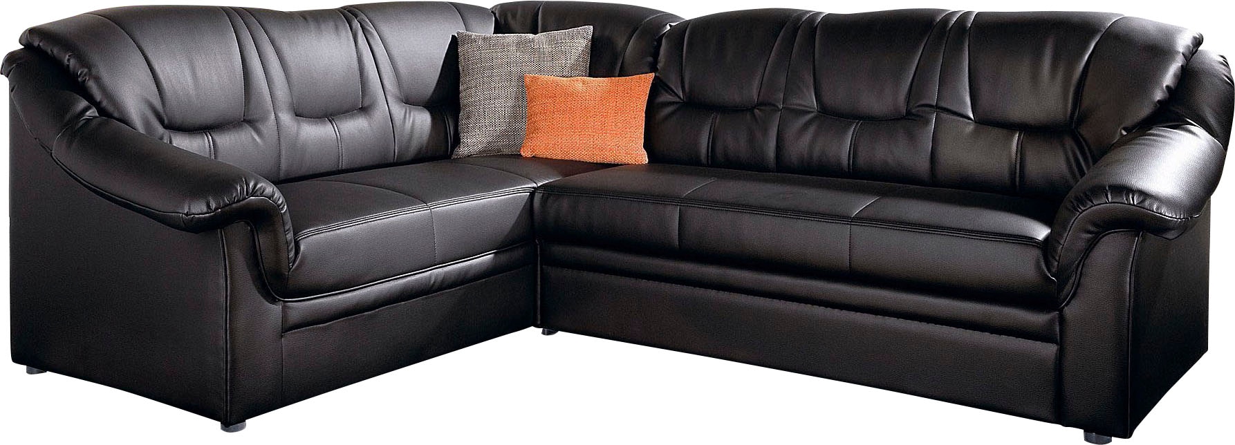 DOMO collection Ecksofa »Montana, zeitlose Rückensteppung, bequeme Armlehnen, L-Form«, wahlweise mit Bettfunktion