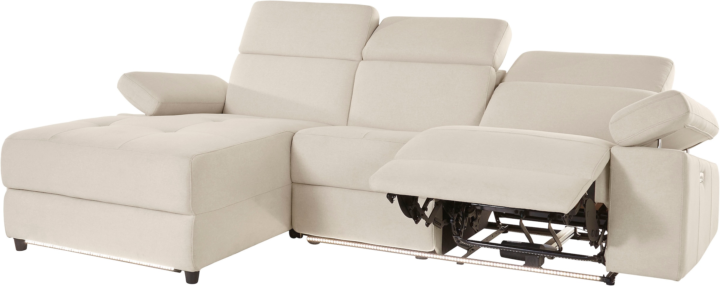 Places of Style Ecksofa »Kilado, L-Form,«, mit Relaxfunktion, verstellbarer Armlehne, Kopfteilverstellung