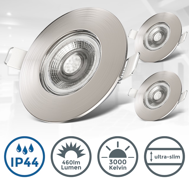 B.K.Licht LED Einbauleuchte, 3 flammig-flammig, LED Einbaustrahler Bad Spots  Lampe ultraflach Deckenspots IP44 online kaufen | mit 3 Jahren XXL Garantie