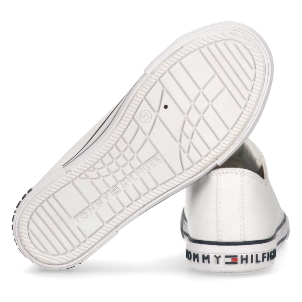 Tommy Hilfiger Sneaker »LOW CUT LACE-UP SNEAKER«, mit gestickter Logoflag, Freizeitschuh, Halbschuh, Schnürschuh