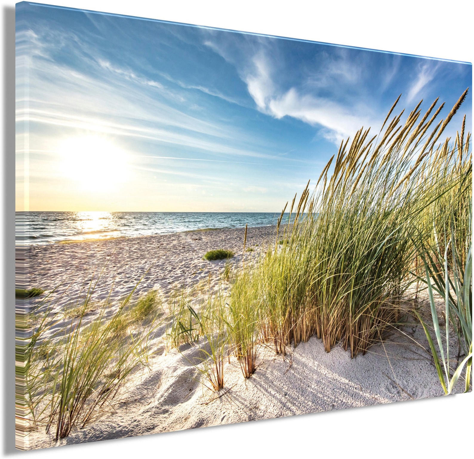 Bönninghoff Bild »Wandbild STRANDSONNE 60x90 cm – Leinwandbild Keilrahmen Deko modern« Meer | Natur | Strand auf Keilrahmen gespannt