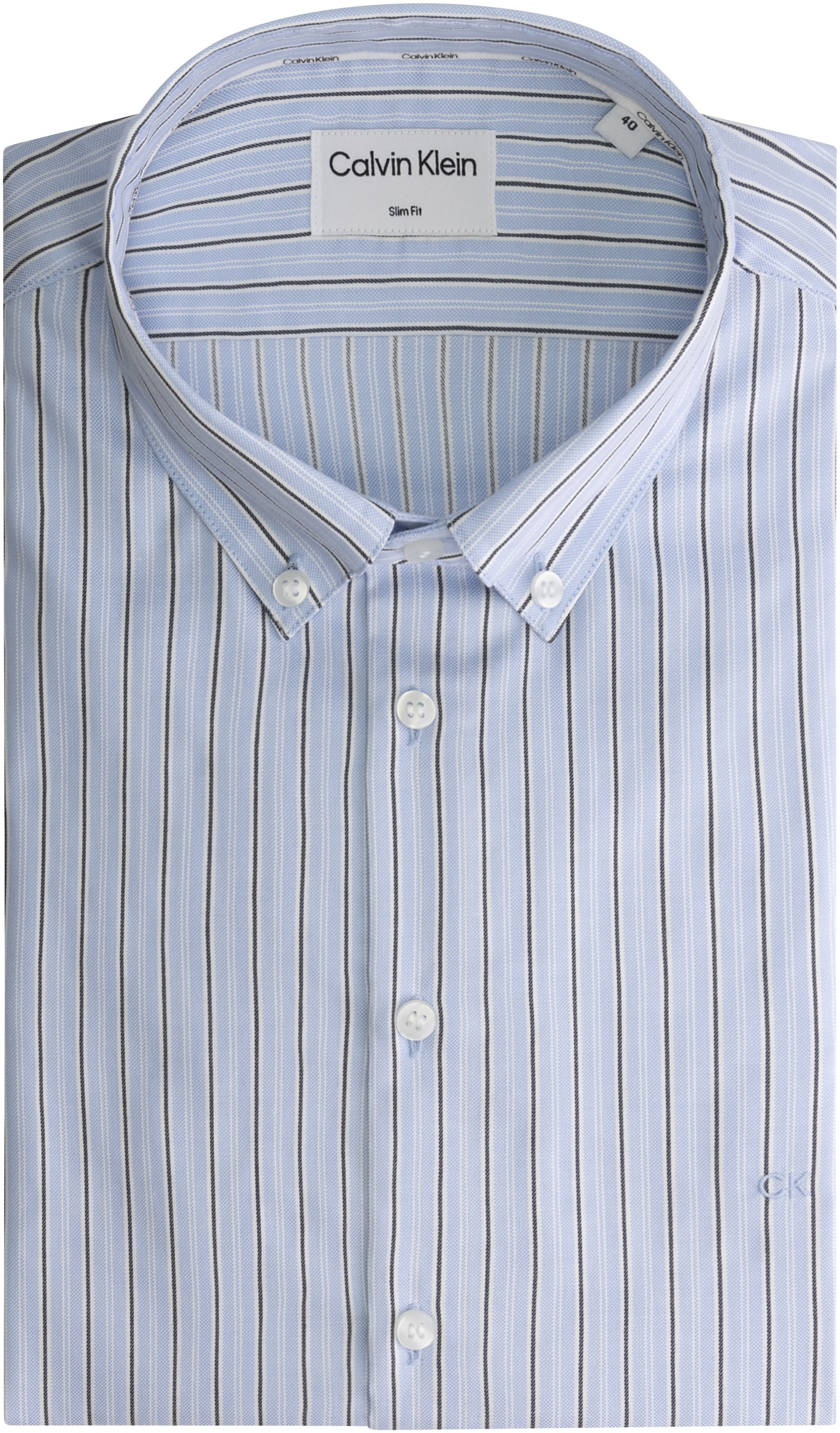Calvin Klein Langarmhemd »OXFORD 2 TONES STRIPE SLIM SHIRT«, mit Knopfleiste
