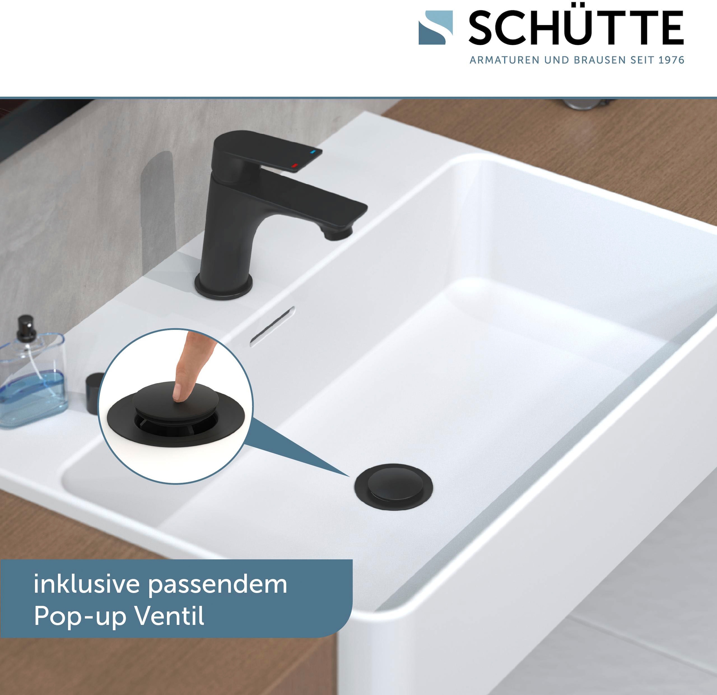 Schütte Waschtischarmatur »BOSTON«, wassersparende Eco-Click-Funktion, inkl. Pop-Up