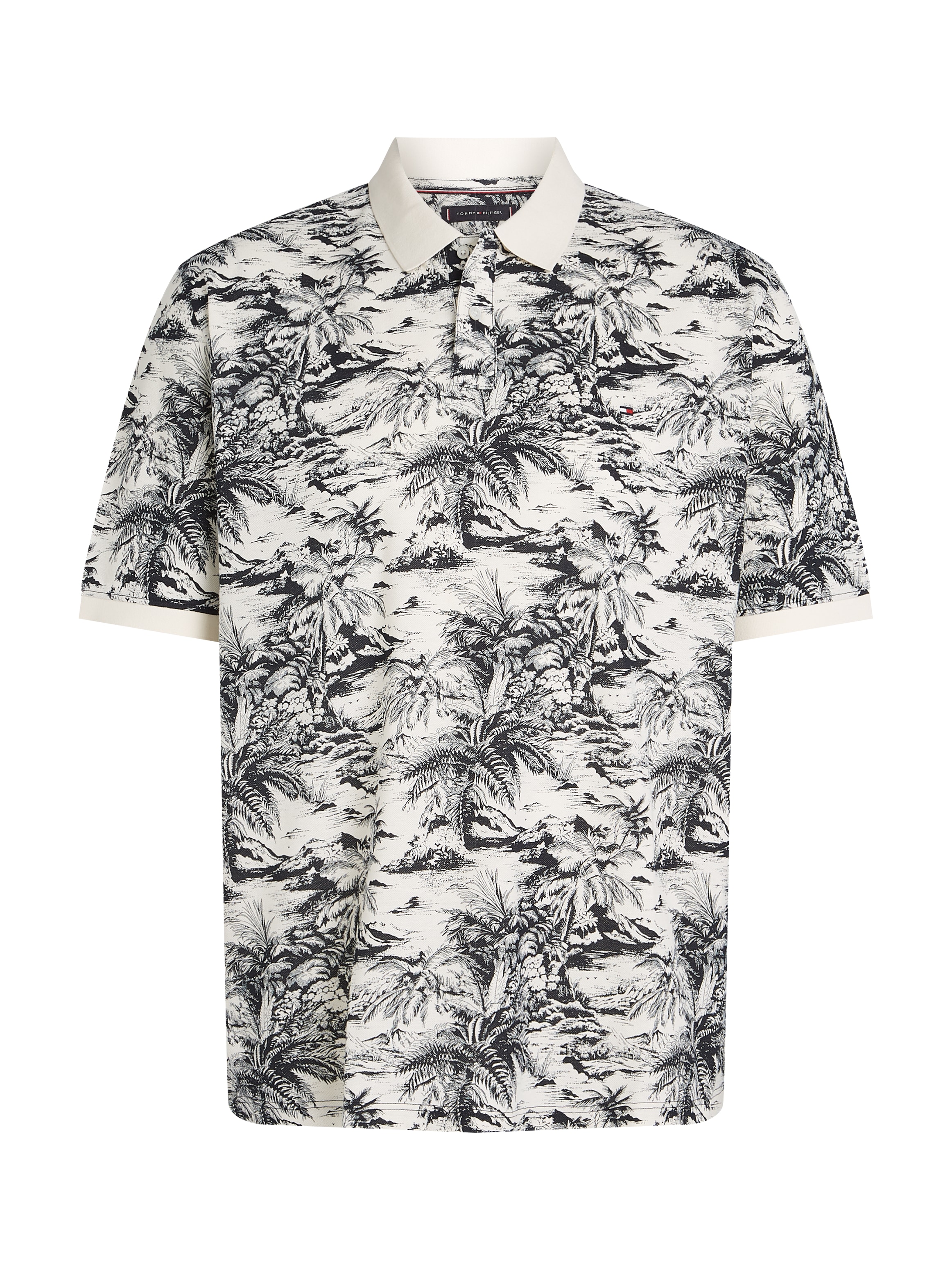 Tommy Hilfiger Big & Tall Poloshirt »BT-AOP LINEN REG POLO-B«, Große Größen
