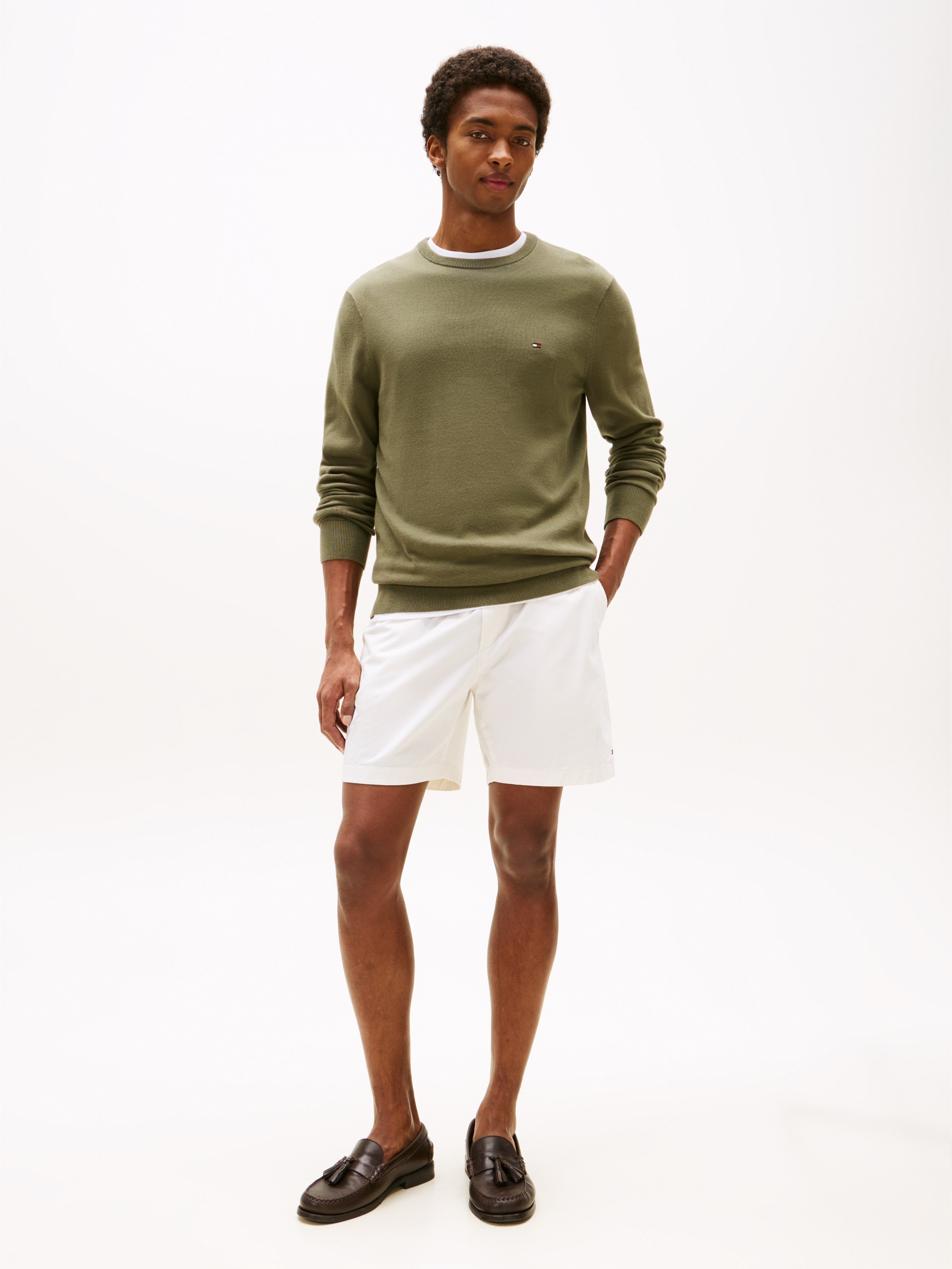 Tommy Hilfiger Rundhalspullover »ESSENTIAL COTTON CREW NECK«, 100% Baumwolle Crewneck Regular Fit Premium Mode