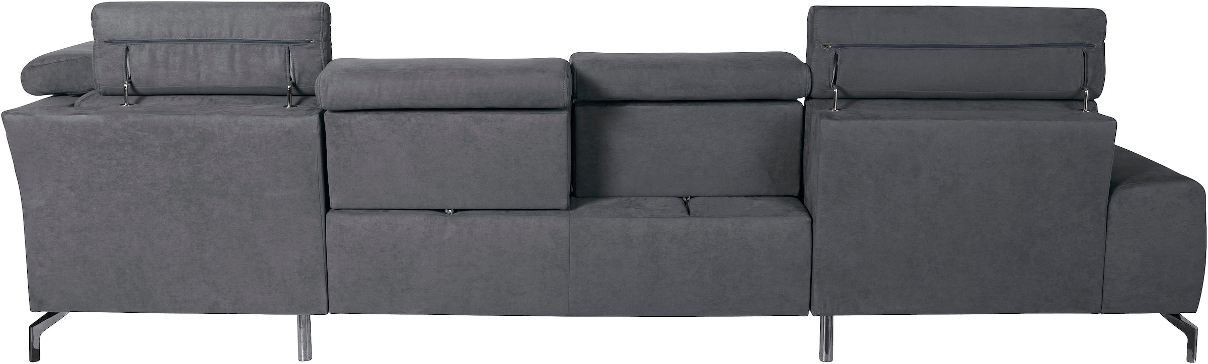 sit&more Wohnlandschaft »Gizeh U-Form« 15 cm Fußhöhe, inklusive Sitztiefenverstellung und Kopfteilverstellung