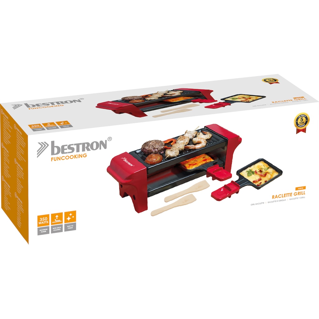 bestron Raclette »AGR102«, 2 St. Raclettepfännchen, 350 W, Antihaftbeschichtung