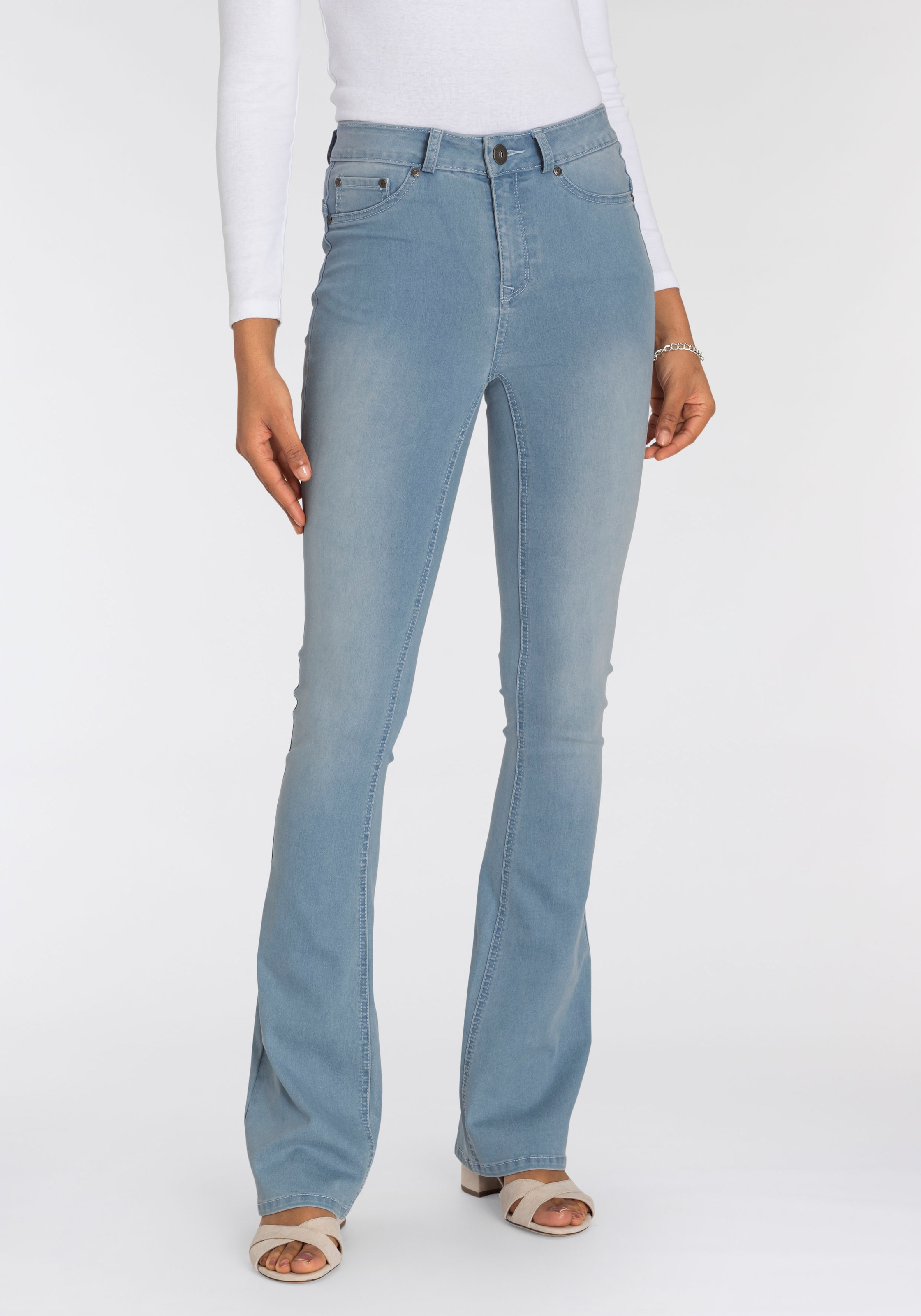 Arizona Bootcut-Jeans »Ultra Stretch«, High Waist mit Shapingnähten