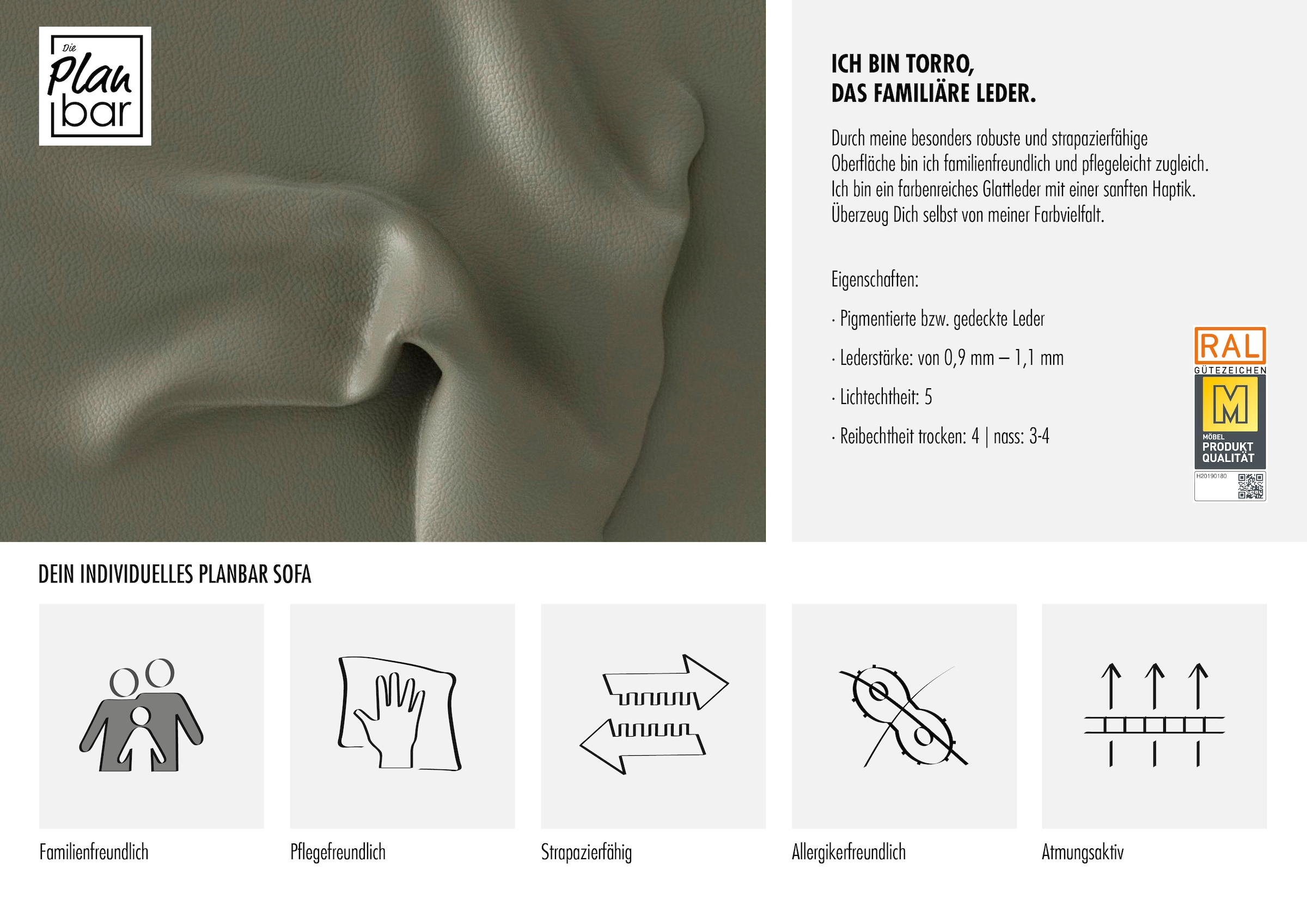 Die PlanBar Ecksofa »PN-EM20061, wahlweise frei im Raum stellbar« wahlweise mit echt bezogenem Rücken und Sitztiefenverstellung