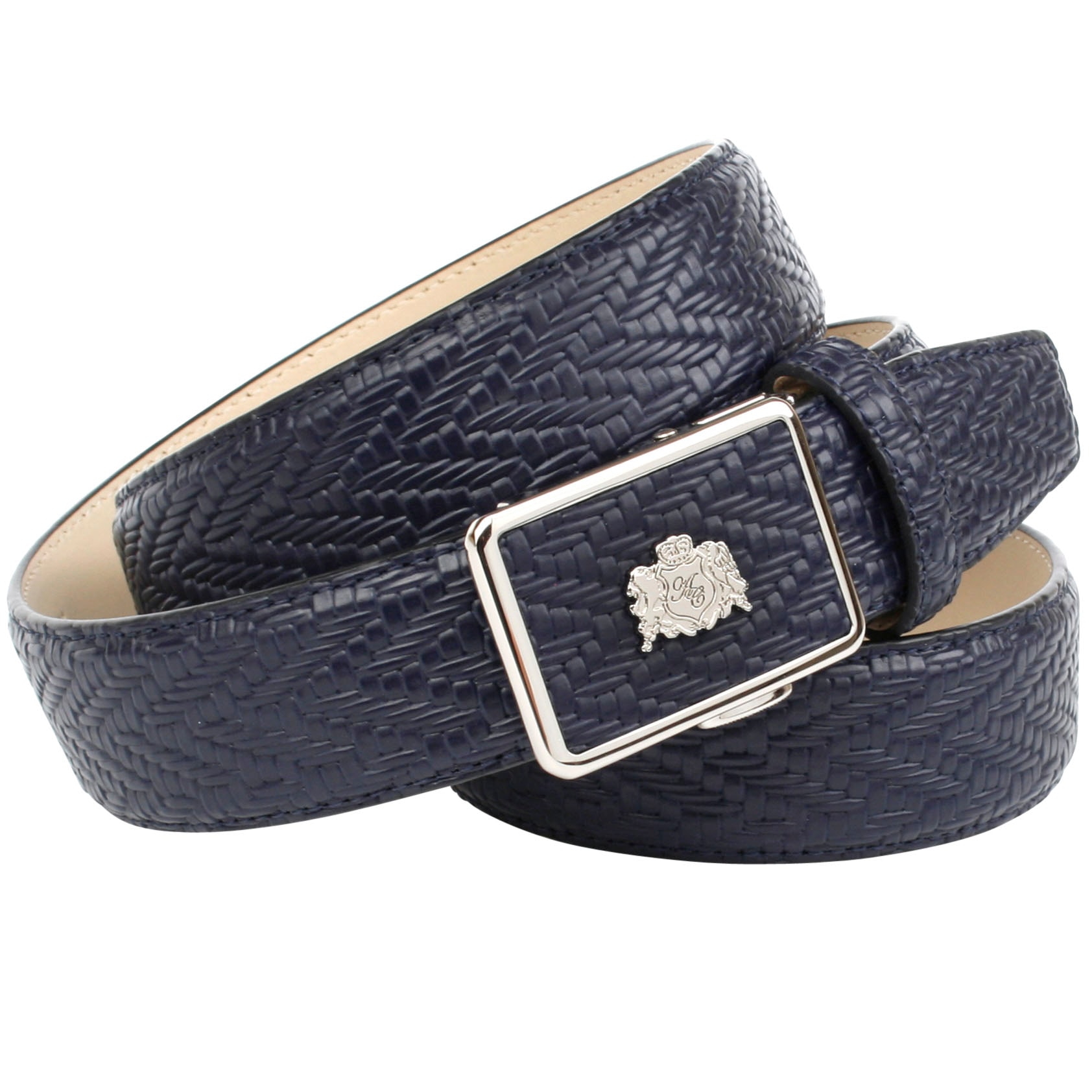 Anthoni Crown Ledergürtel, mit online kaufen | Flecht-Muster Metall-Logo, UNIVERSAL filigranem