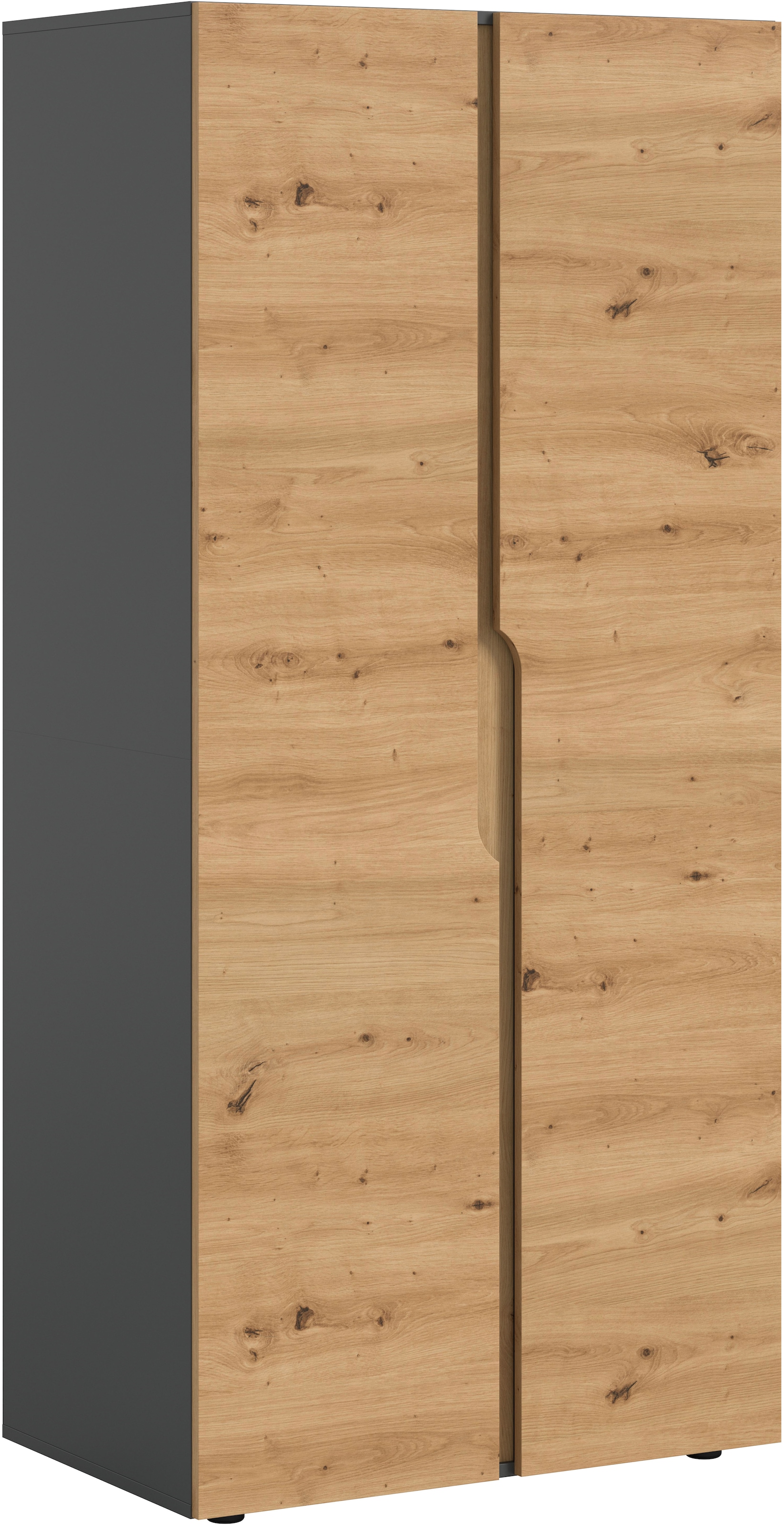Home affaire Kleiderschrank »BJÖRNEBORG, TOPSELLER!, Schlafzimmerschrank, Garderobe, Schrank« inklusive Wechselblende in anthrazit und Artisan Eiche Nachbildung,  Breite 80cm, Kleiderstange, 2 Böden