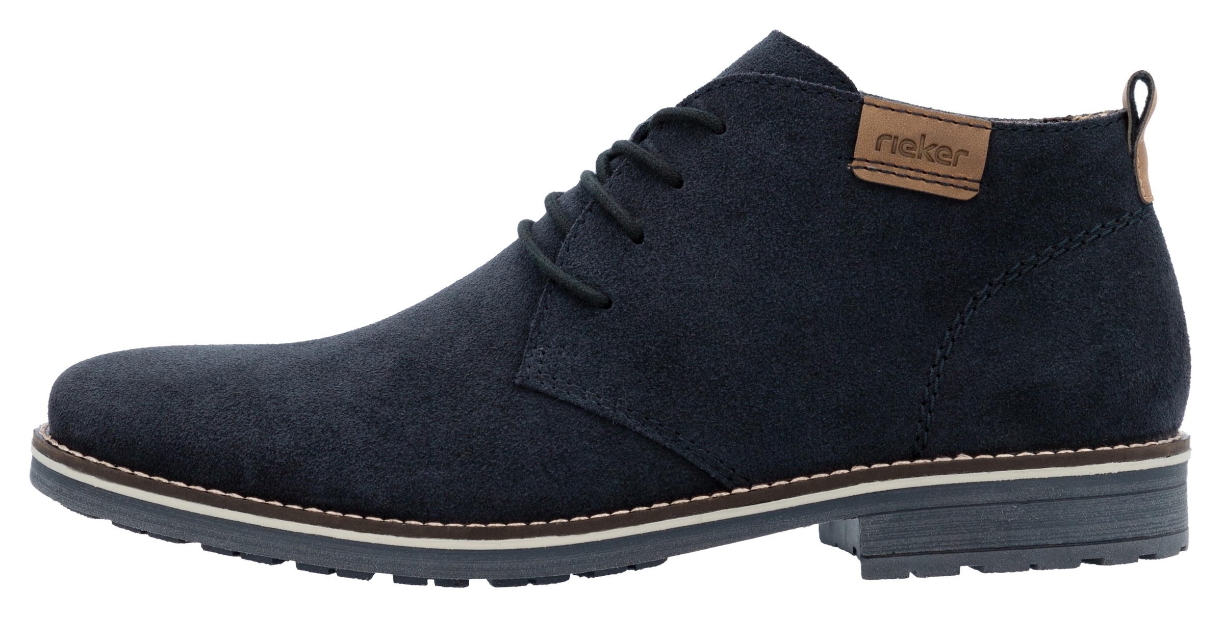 Rieker Schnürstiefelette  mit kariertem Innenfutter