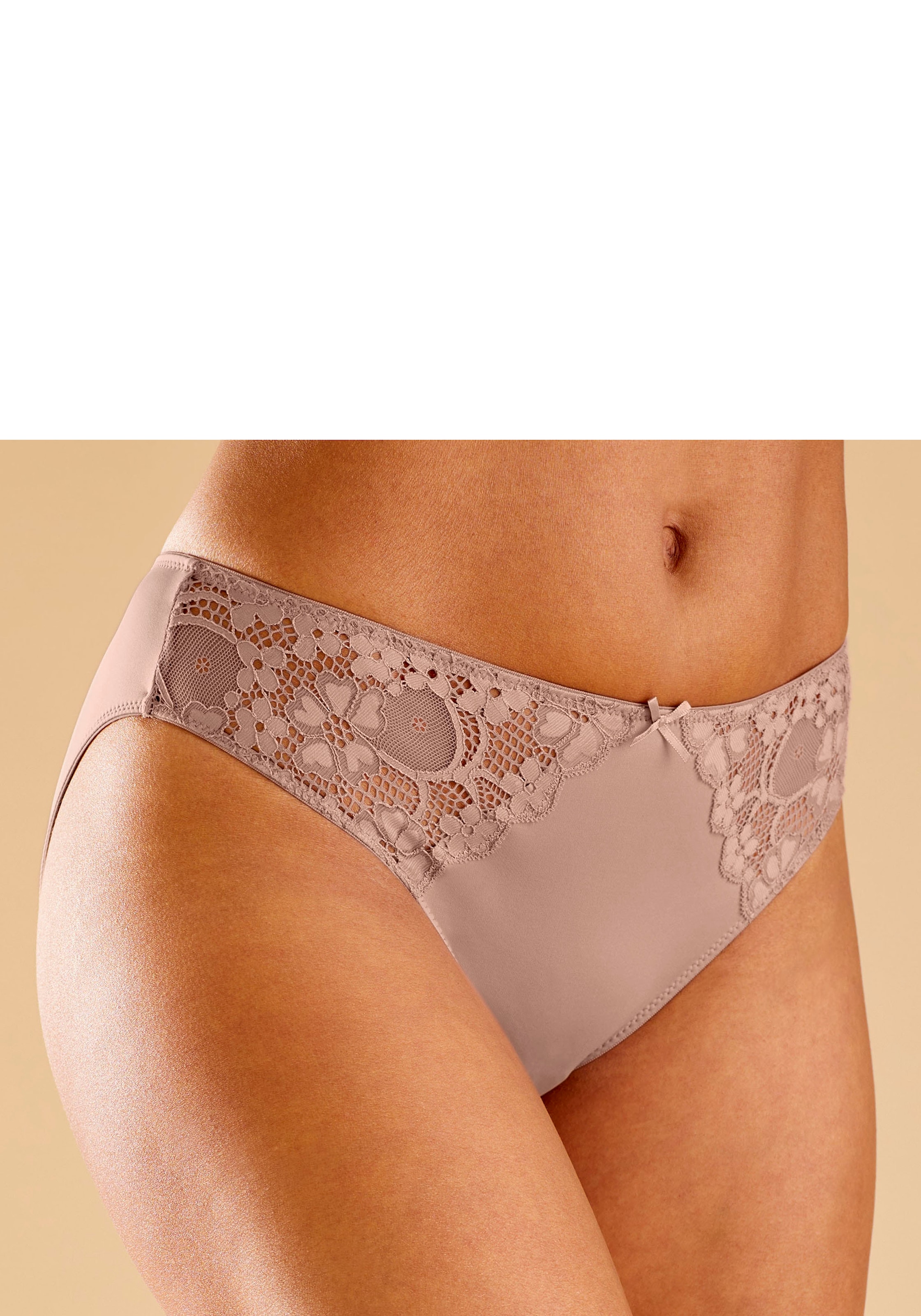 petite fleur Slip, (3 St.), mit leicht transparenter Jacquardspitze an den Seiten