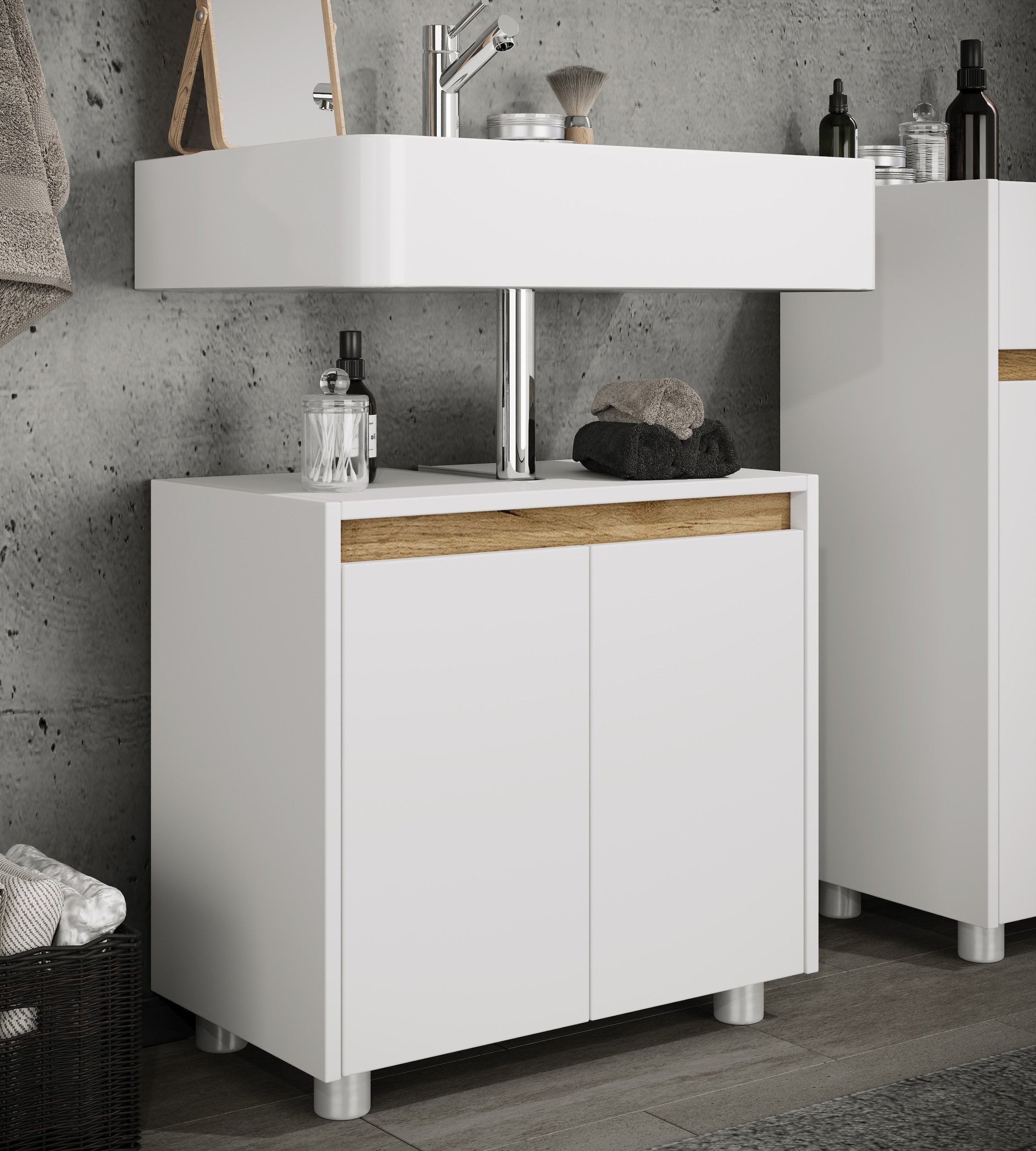 VCM Waschbeckenschrank »Holz Badschrank Badunterschrank Waschbecken Cosila« 1 Stk. tlg.