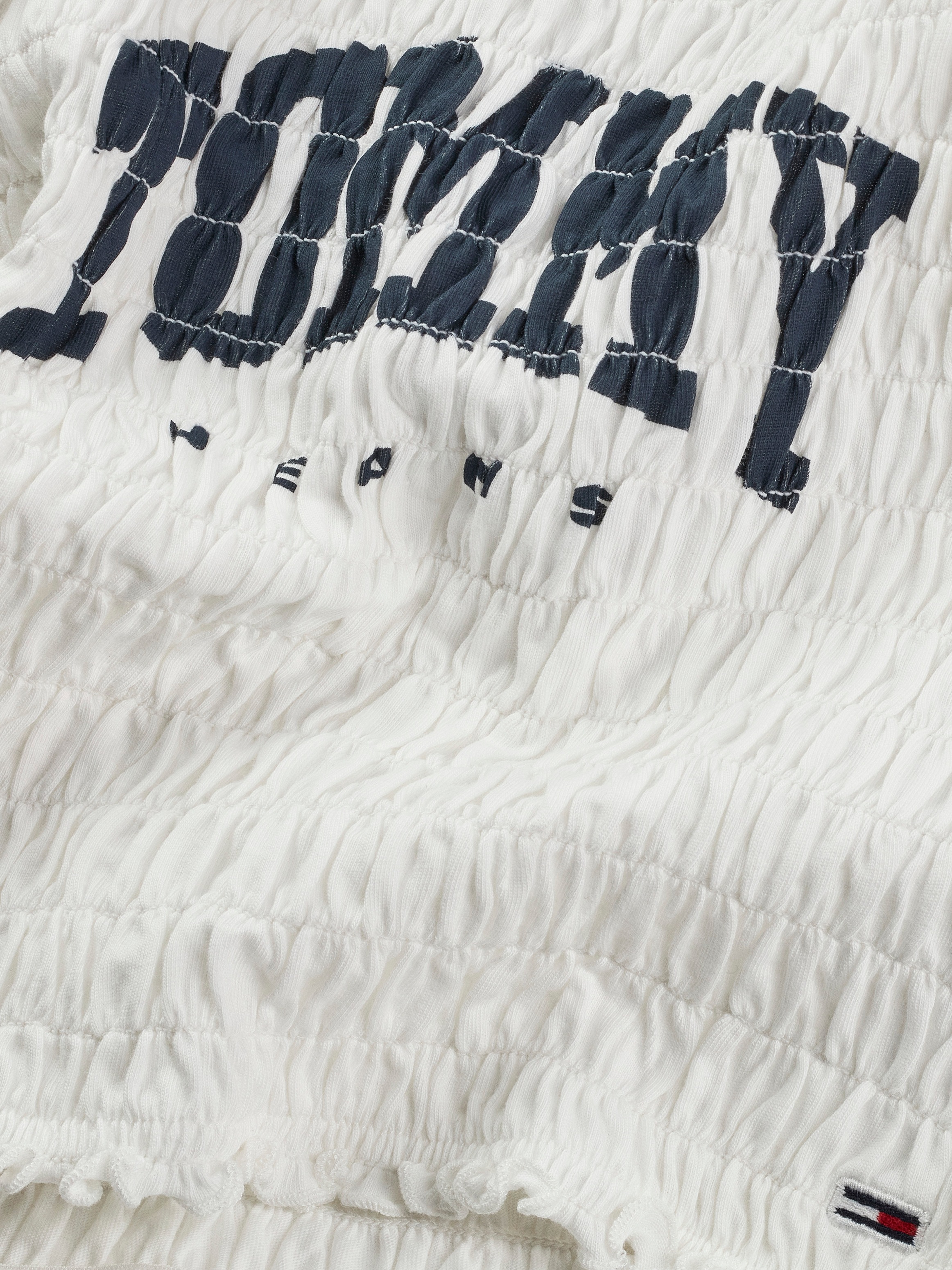 Tommy Jeans Smoktop »TJW SMOCK VARSITY BRALETTE«, in Smok-Optik