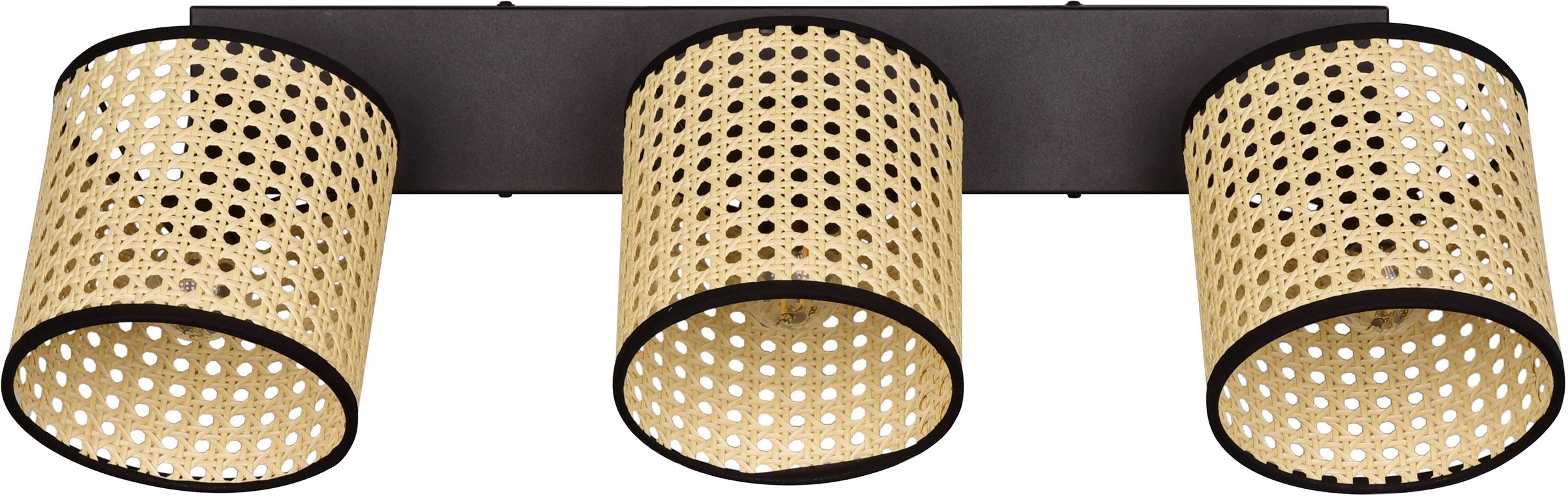 Leonique Deckenstrahler »Jules«, 3 flammig, Leuchtmittel E14 | ohne Leuchtmittel, Deckenspot 3-flammig mit Wiener Geflecht, schwenkbare Spots, Ø 15cm