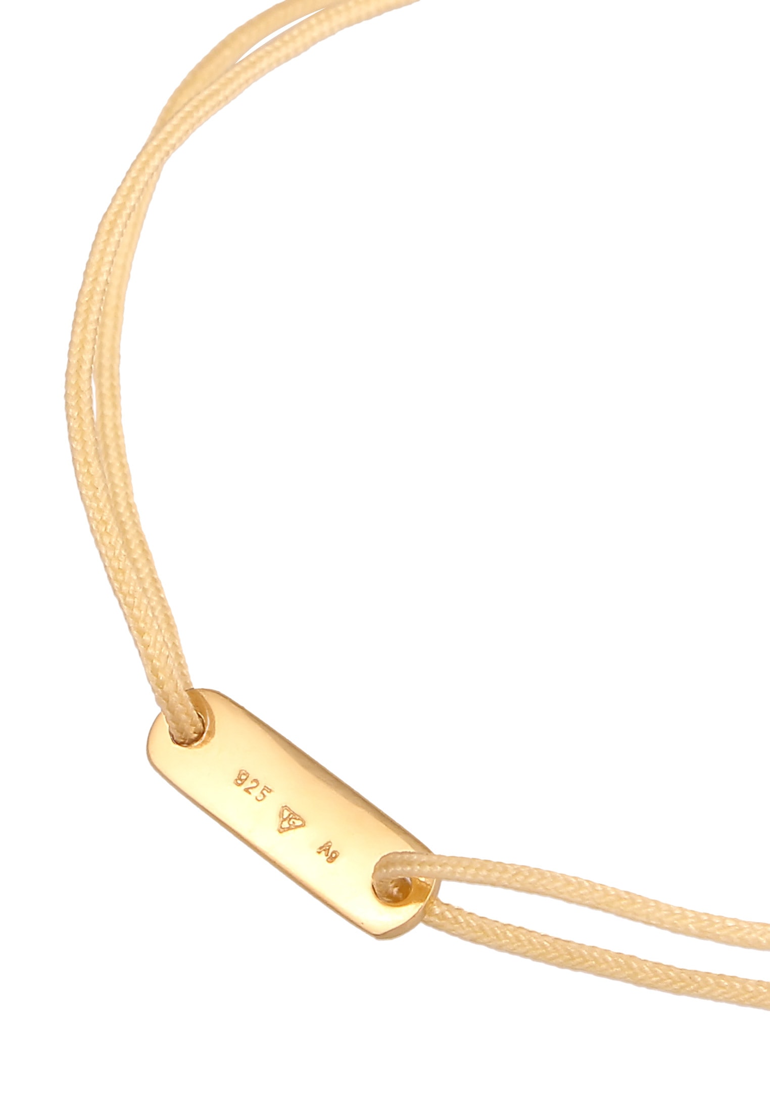 Elli Armkette »Armband Plättchen LOVE 925 Sterling Silber vergoldet«