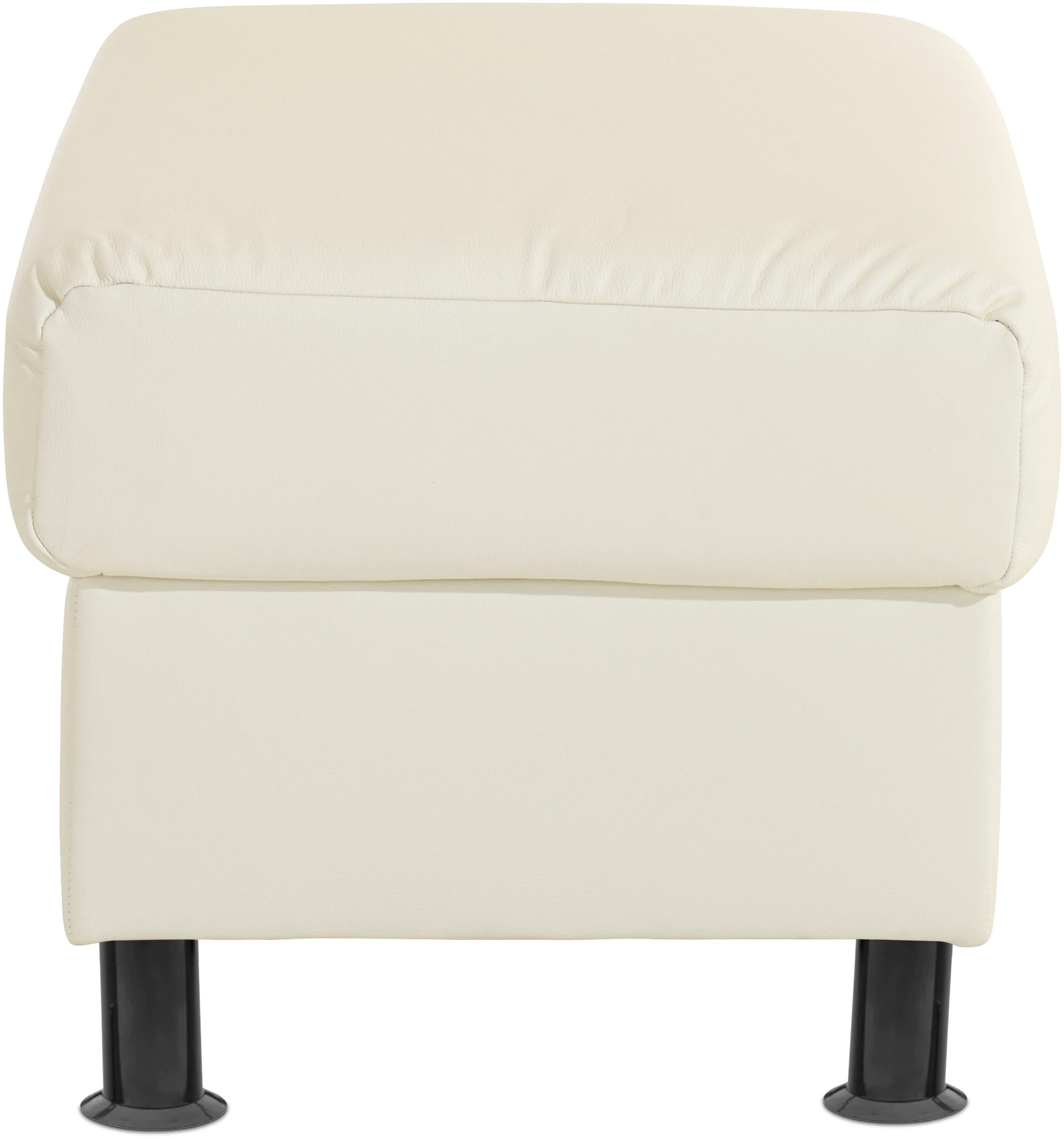 TRENDMANUFAKTUR Hocker »Rondo, Polsterhocker zur Serie, Breite 67 cm, Füße schwarz«, Fußhocker wahlweise mit Federkern, in verschiedenen Bezügen bestellbar