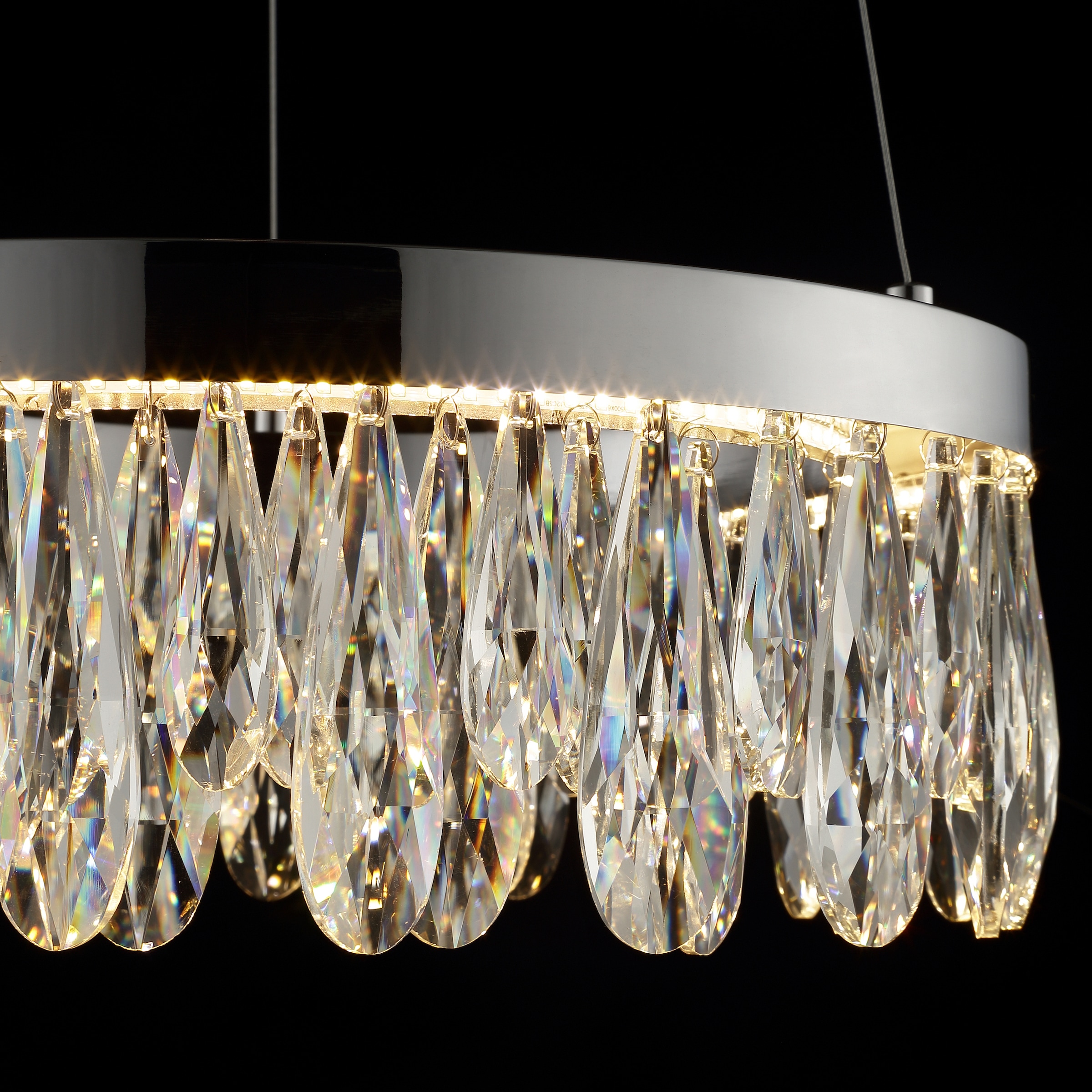 lumiCouture LED Pendelleuchte »Celestia« LED-Modul 1 Stk. Warmweiß H. 150 cm, 2700 K, K9-Kristalle, dimmbar