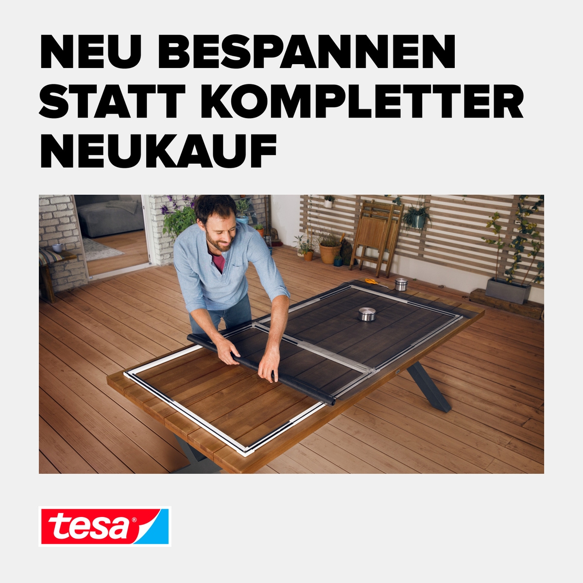 tesa Fliegengitter-Gewebe »Insect Stop Fliegengitter Ersatzrolle Fiberglas-Gewebe - 1.2 m x 2.5 m«, Mückennetz Fenster & Tür - Ersatz-Rolle