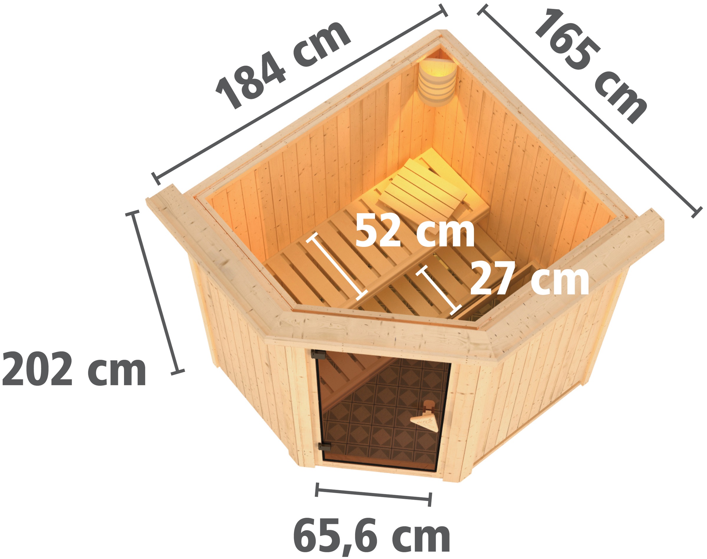 Karibu Sauna »Tomke« Set,  ohne Ofen