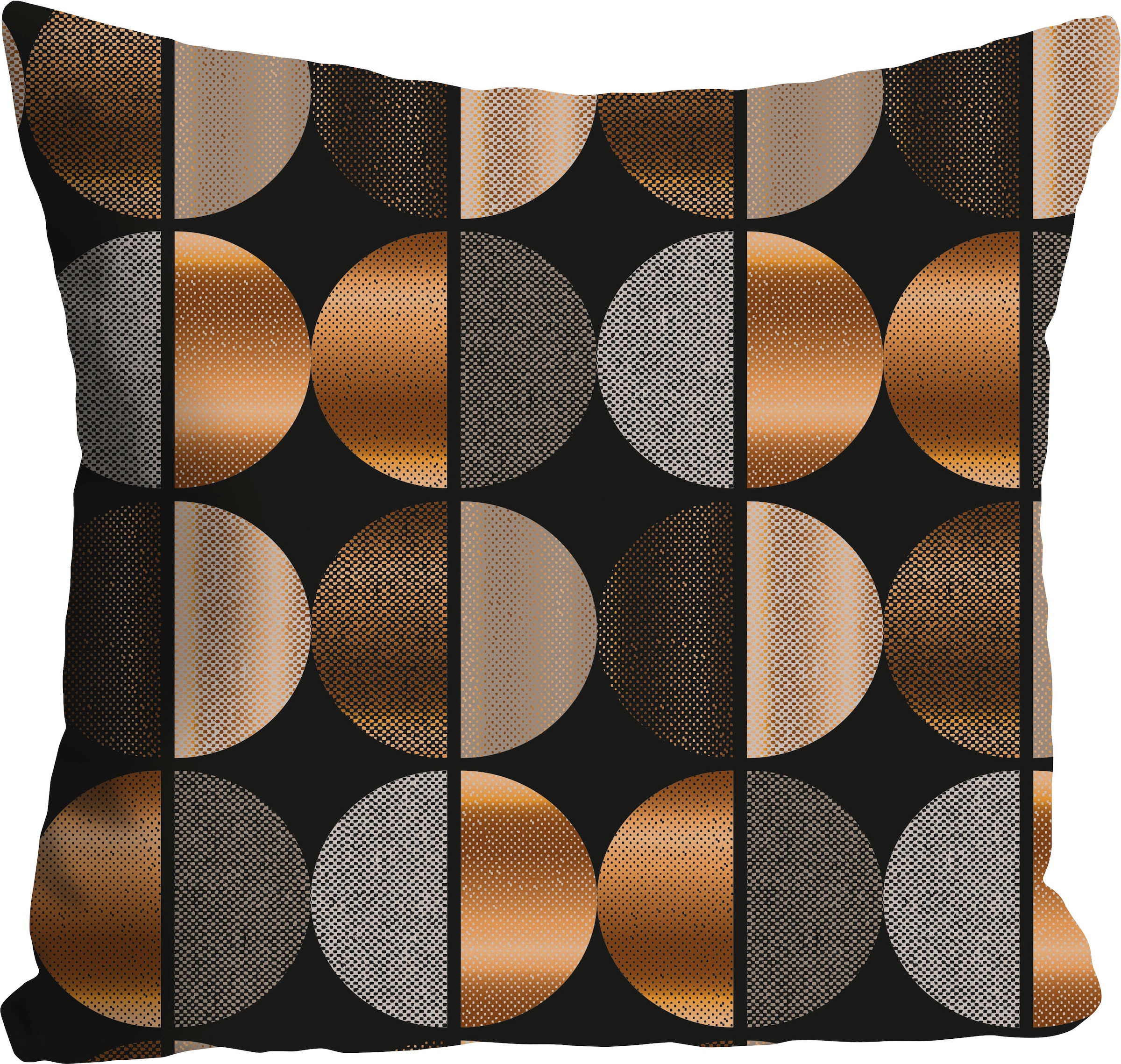 queence Dekokissen »Charlie«, Kissenhülle,Kreise,Formen,Bronzefarben,Geometrisch,Abstrakt,Elegant