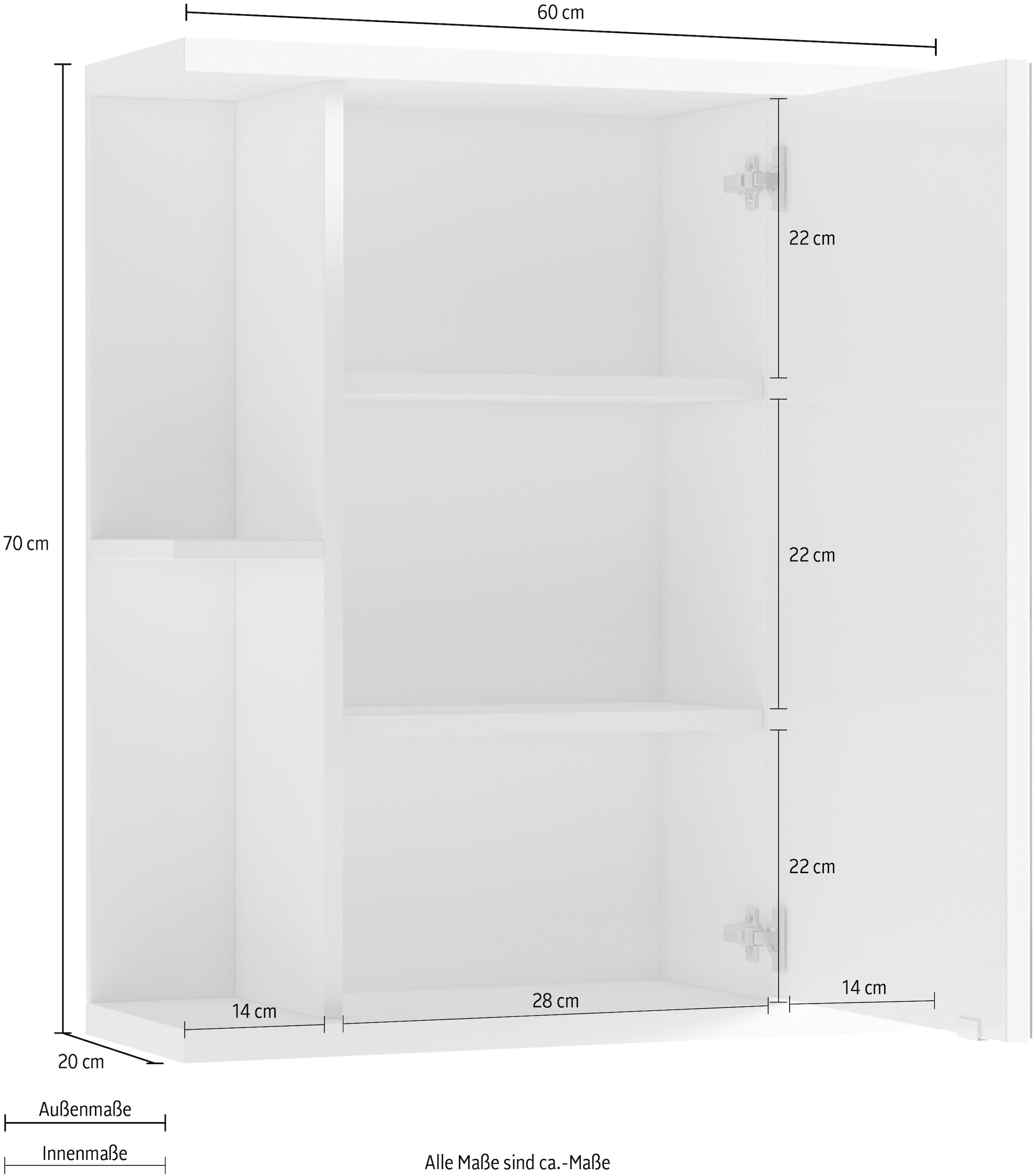 XXL Stauraum Jahren 3 Spiegelschrank viel online »Nebraska«, Breite Garantie großer byLIVING mit und mit | 60 cm, Spiegeltür kaufen