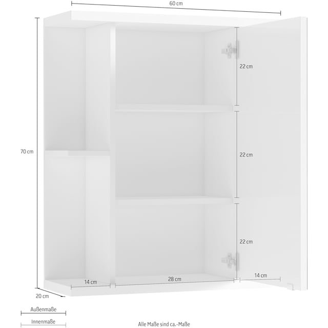 Stauraum Jahren Garantie | Spiegelschrank mit XXL 3 Breite »Nebraska«, online byLIVING großer mit cm, Spiegeltür 60 kaufen viel und