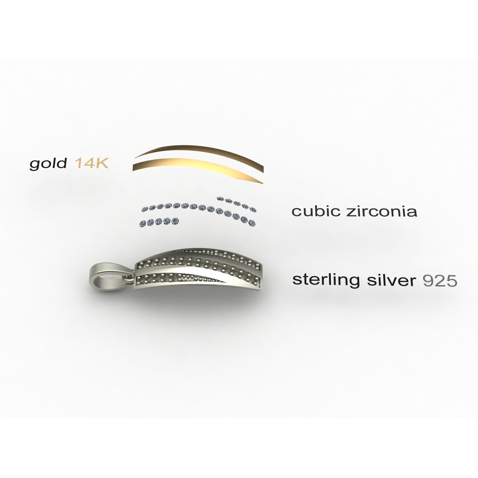 OSTSEE-SCHMUCK Kettenanhänger »- Sunny Exklusiv - Silber 925/000 & Gold 585/000 - Zirkonia«