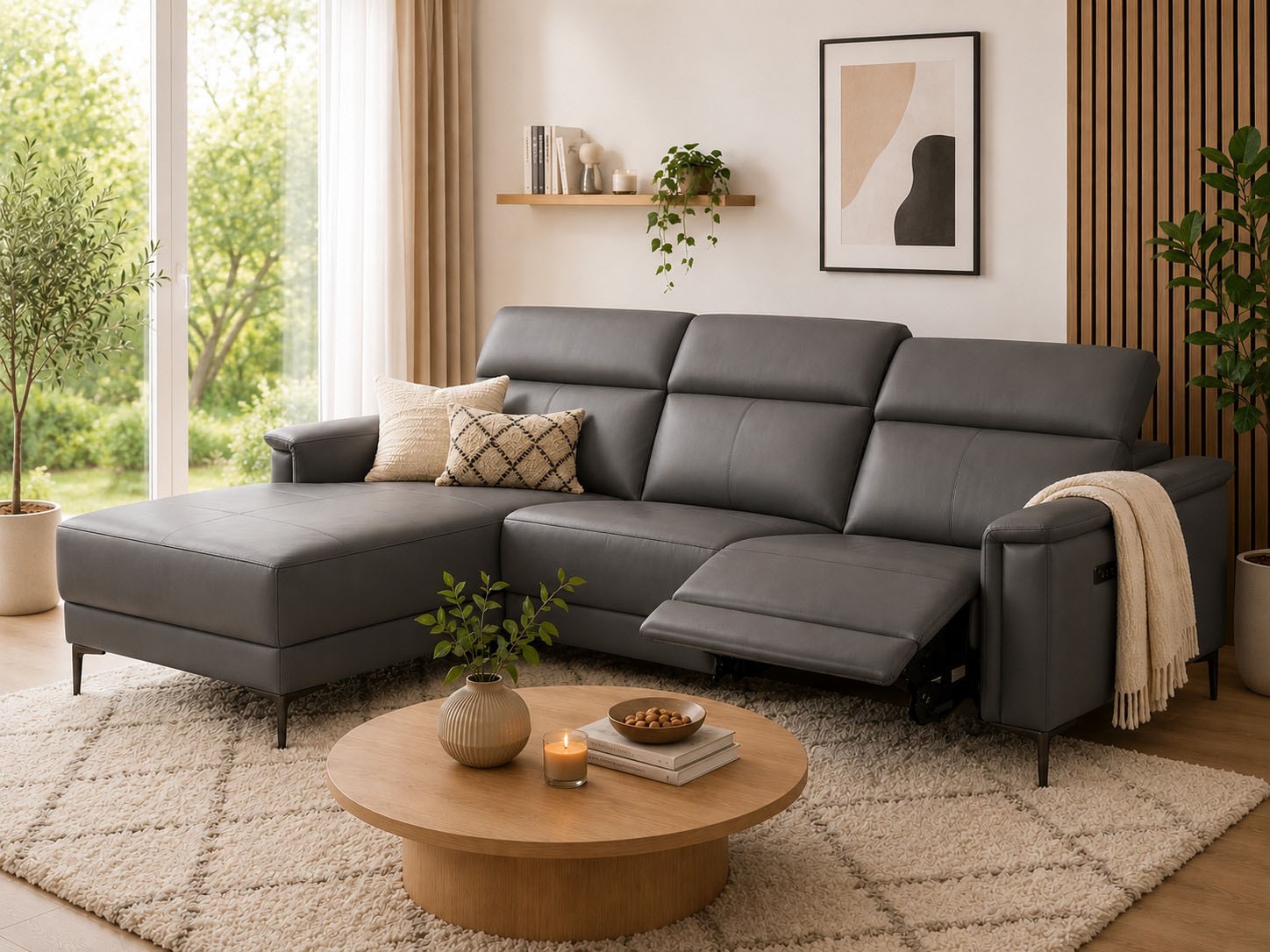 OTTO home Ecksofa »LUND, L-Form, 261cm, man. o. elektr. Relaxfunktion (mit USB-A)« und Kopfteilverstellung