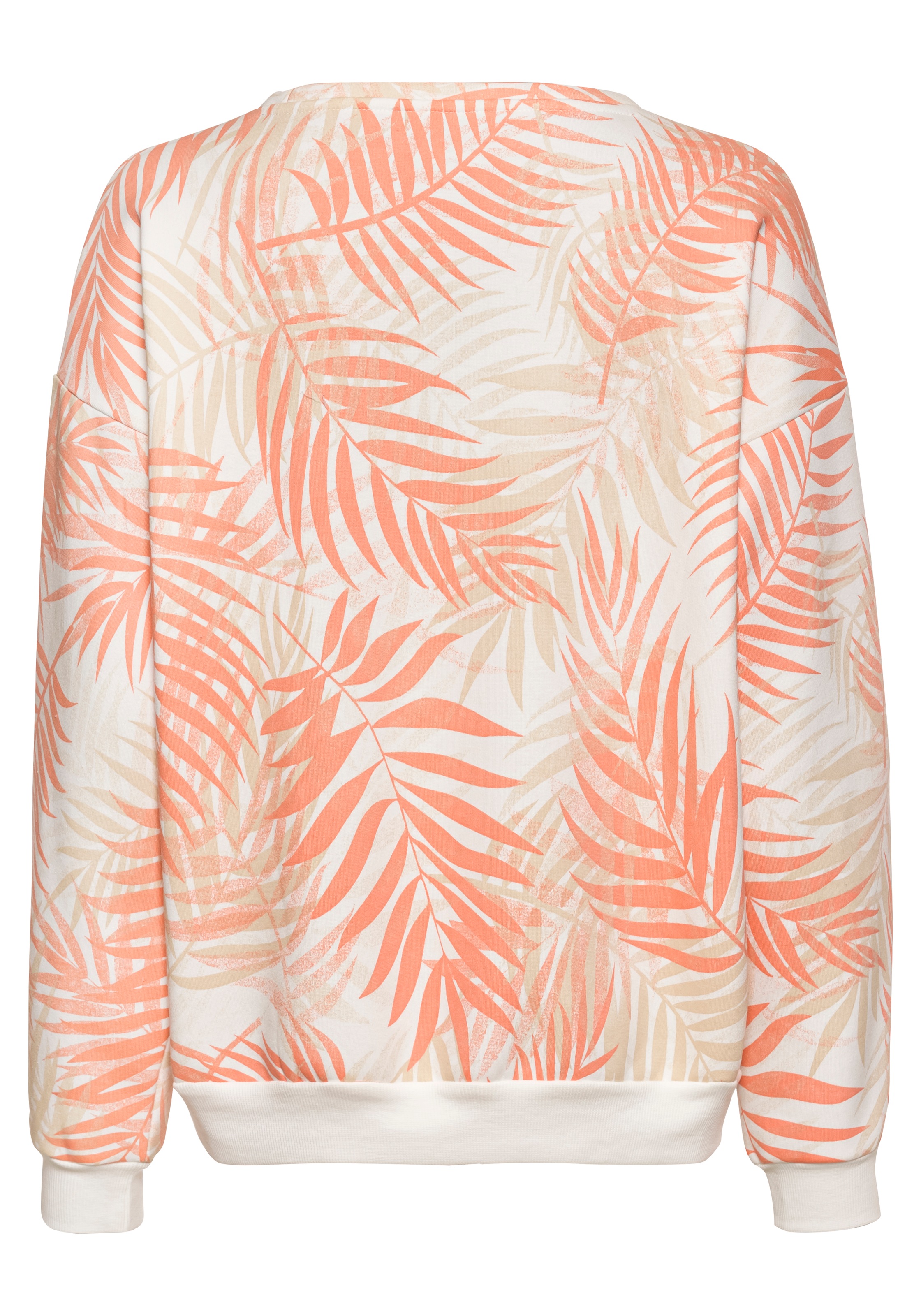 LASCANA Sweater, Loungeshirt mit Allover-Blätterdruck, Loungewear