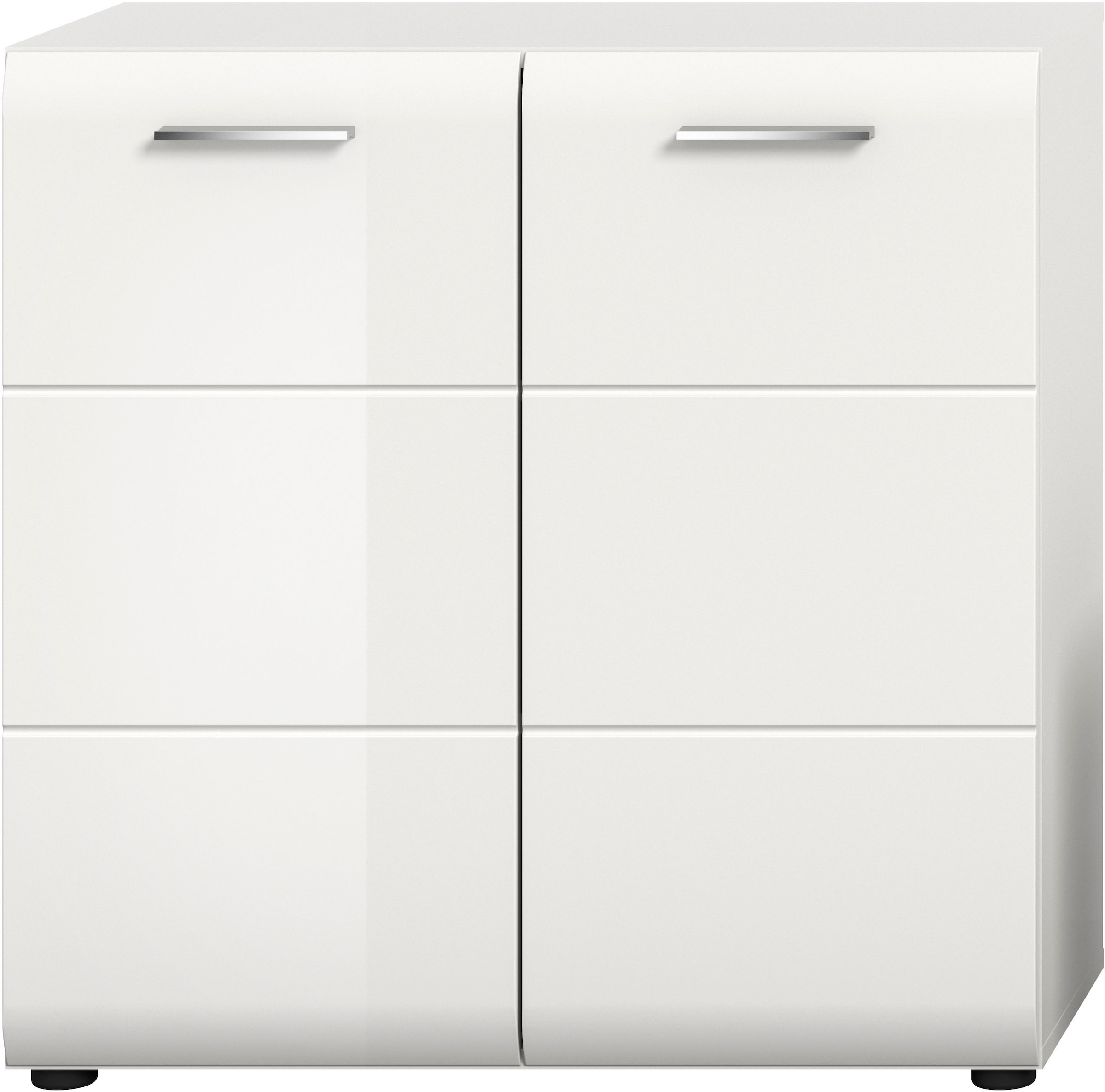 Home affaire Kommode »FLORENZ, hochwertige MDF-Front,Rillenfräsung, 2 Türen, 3 Fächer« 1 Stk. tlg. Kommode, Anrichte, Wohnzimmerschrank